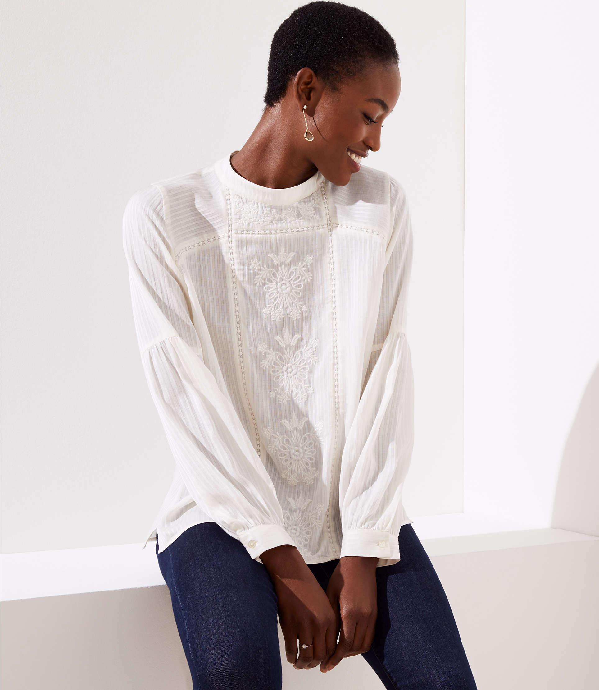 loft white blouse