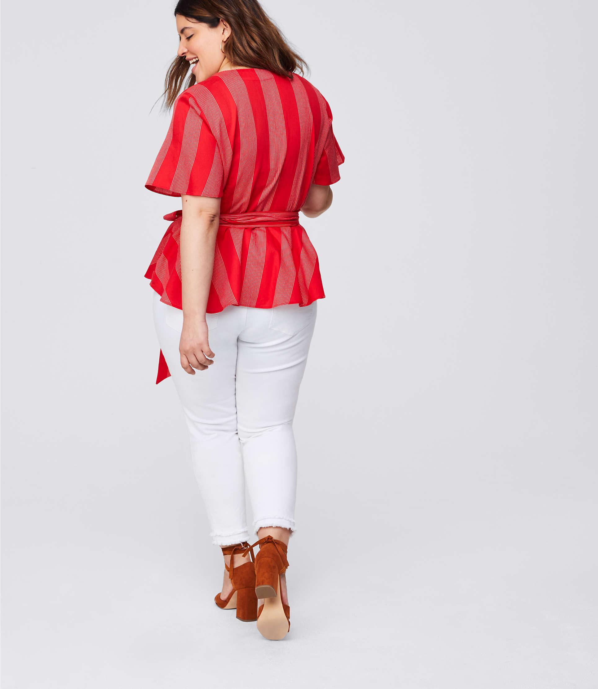 loft striped wrap top