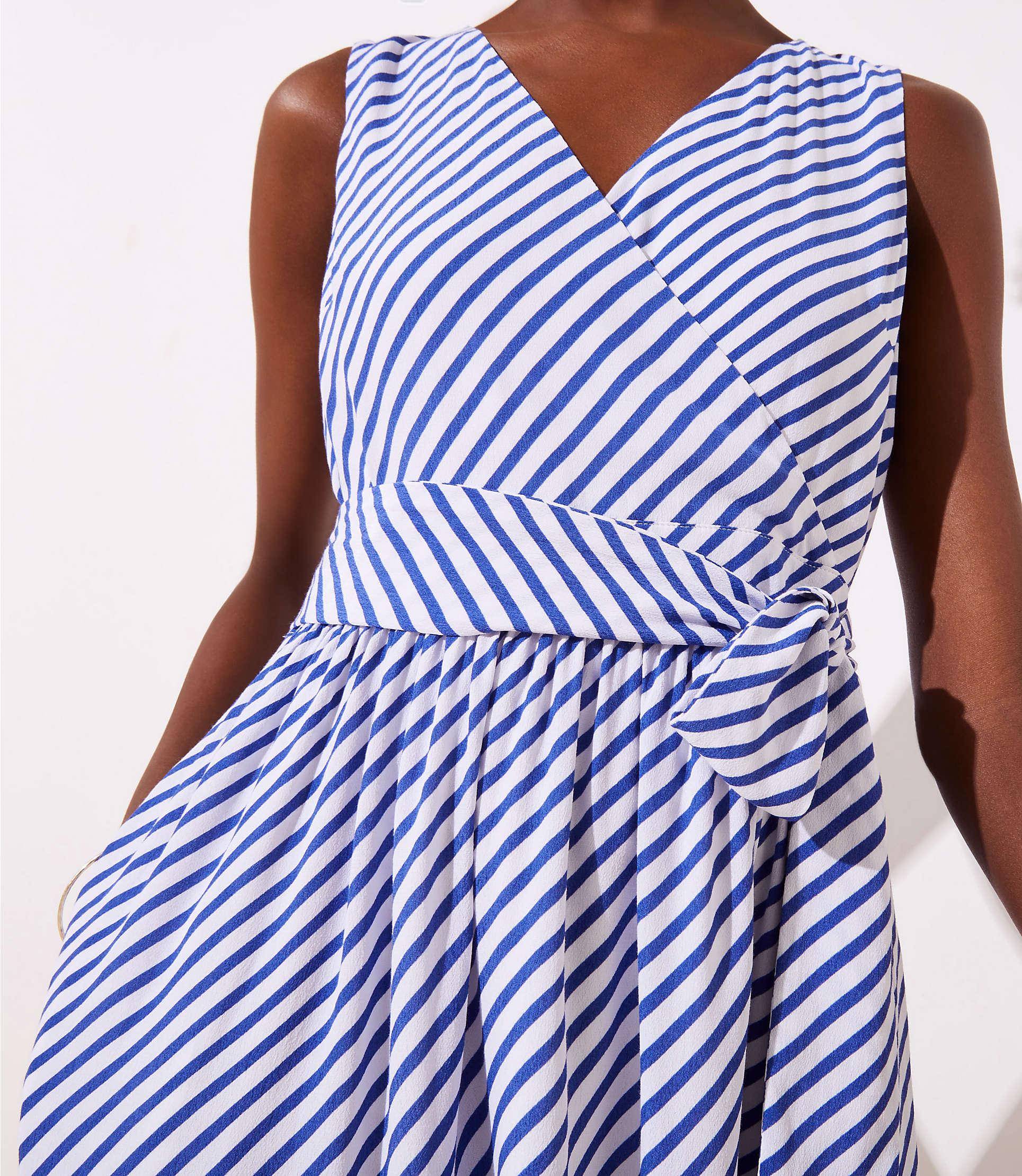 loft striped wrap dress