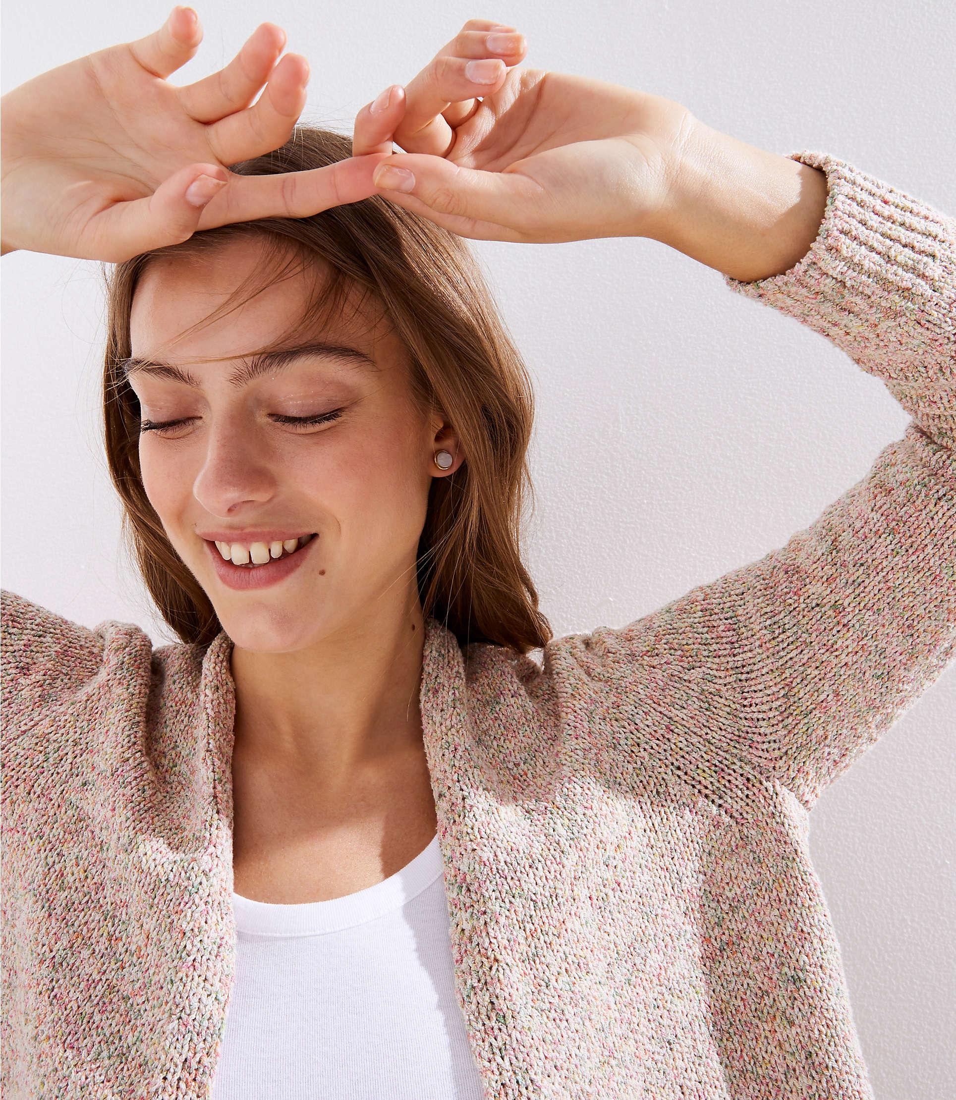 shirttail open cardigan