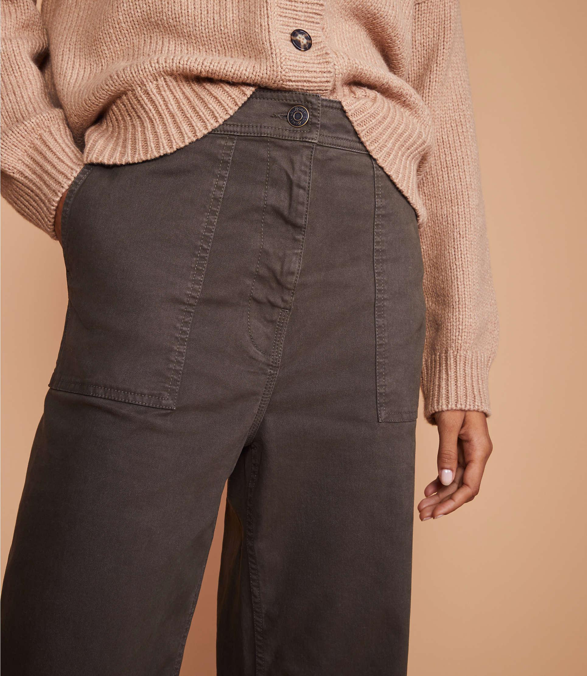 LOFT Lou & Grey Brushed Twill High Waist Wide Leg Pants in Gray - Lyst