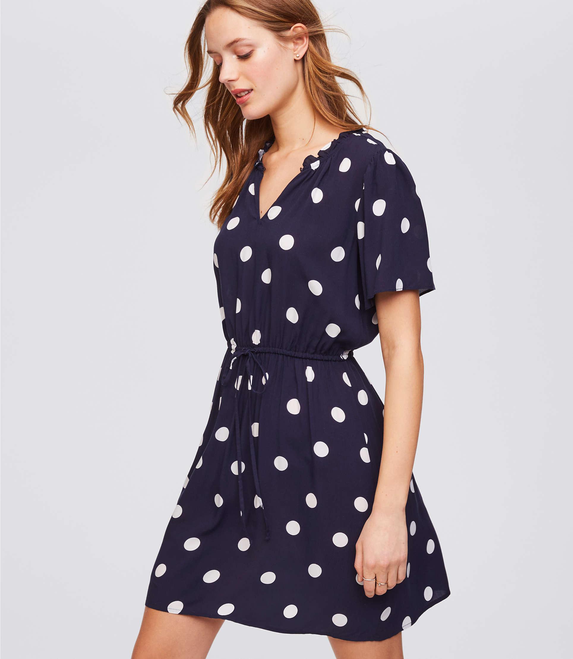 petite polka dot dress