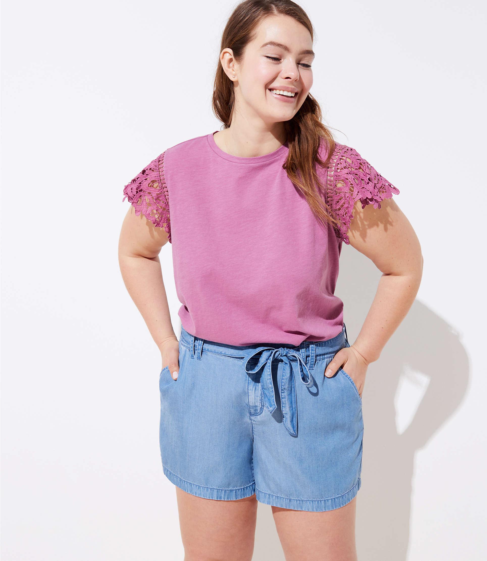 loft tie waist shorts