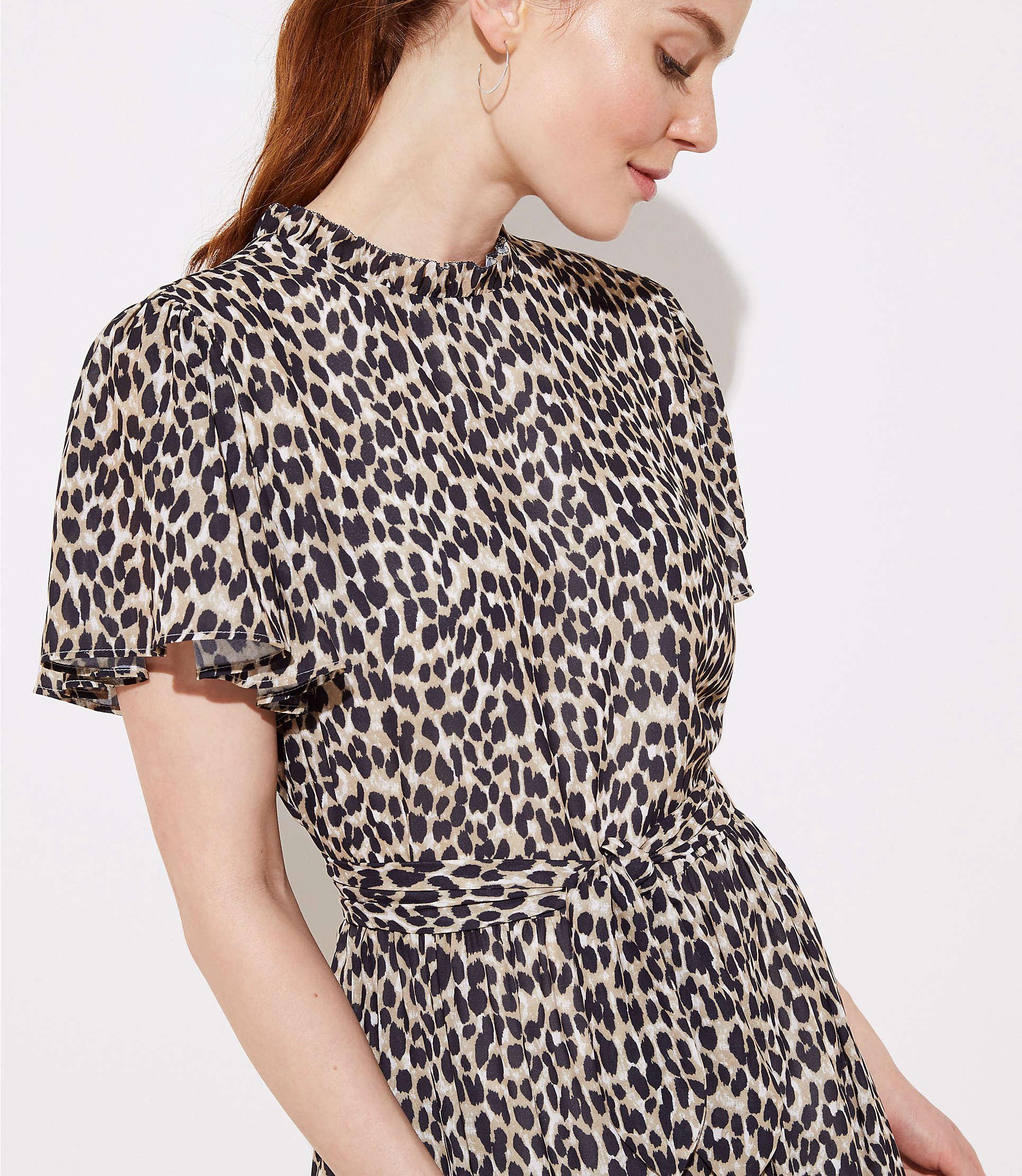 leopard print tie waist dress