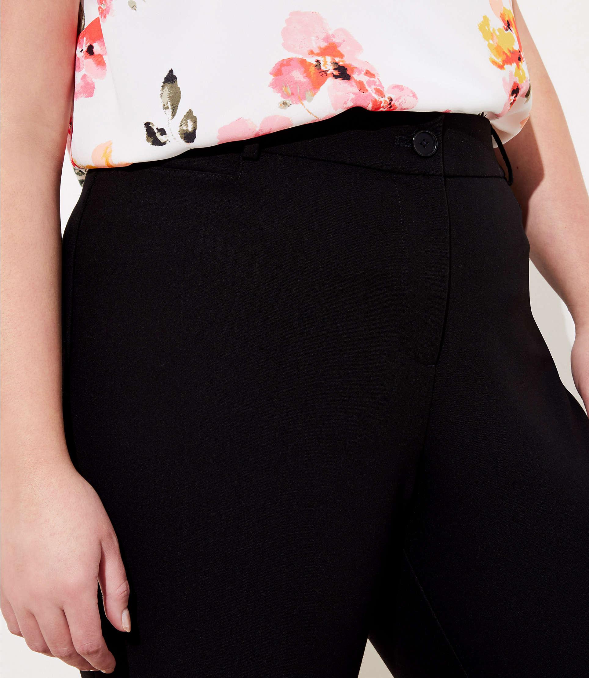 LOFT Cotton Plus Roll Cuff Girlfriend Chinos in Black - Lyst