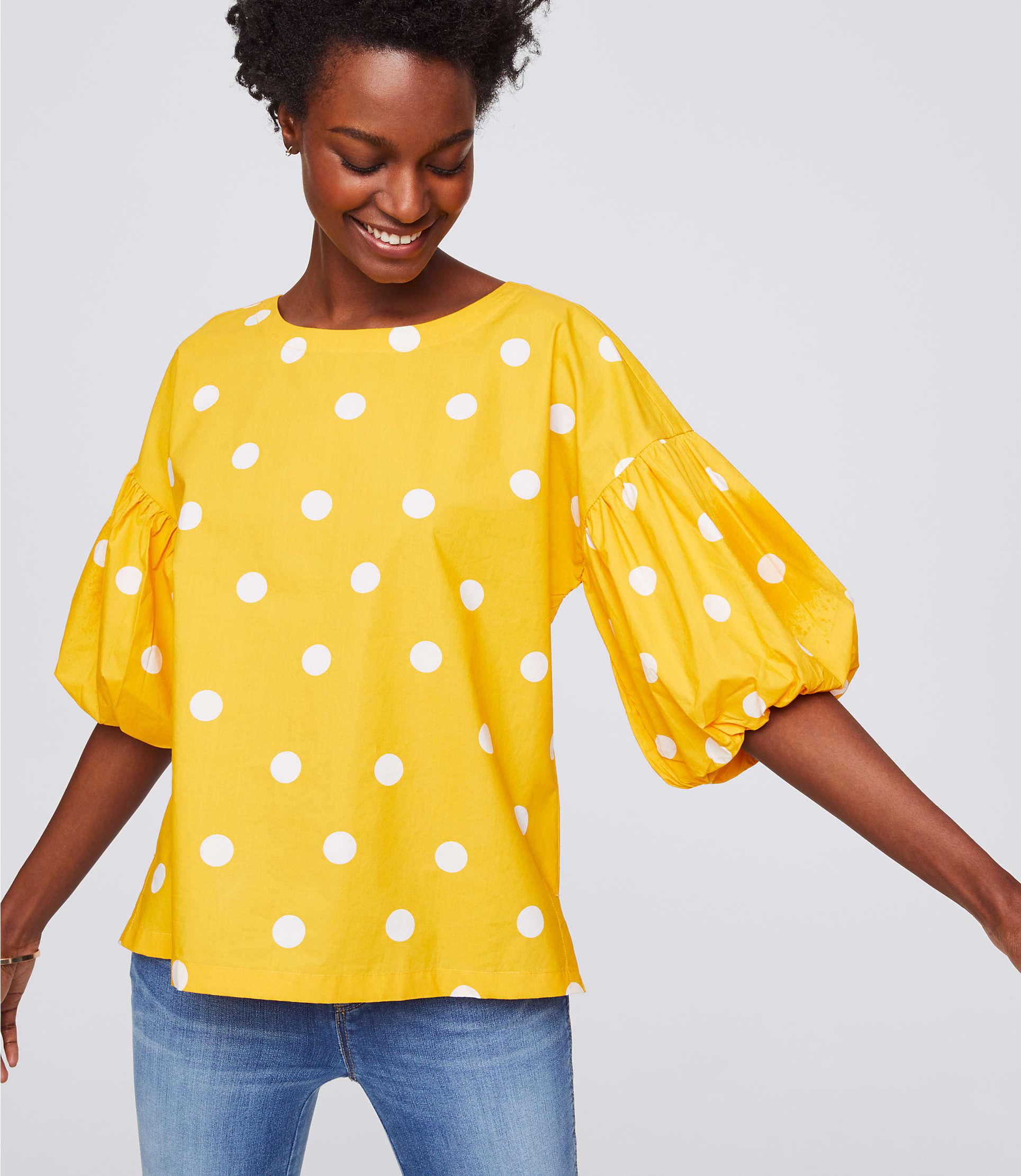 loft polka dot top