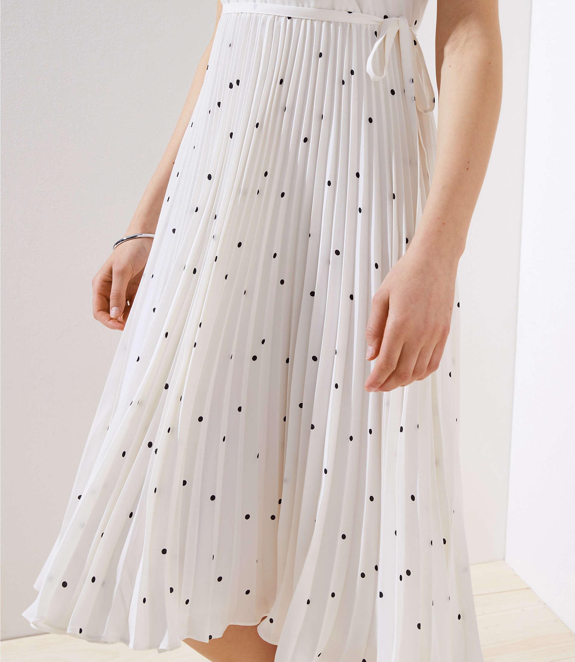 loft white polka dot dress