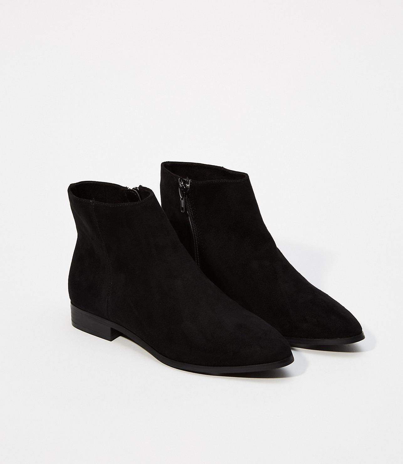 comfortable flat black booties