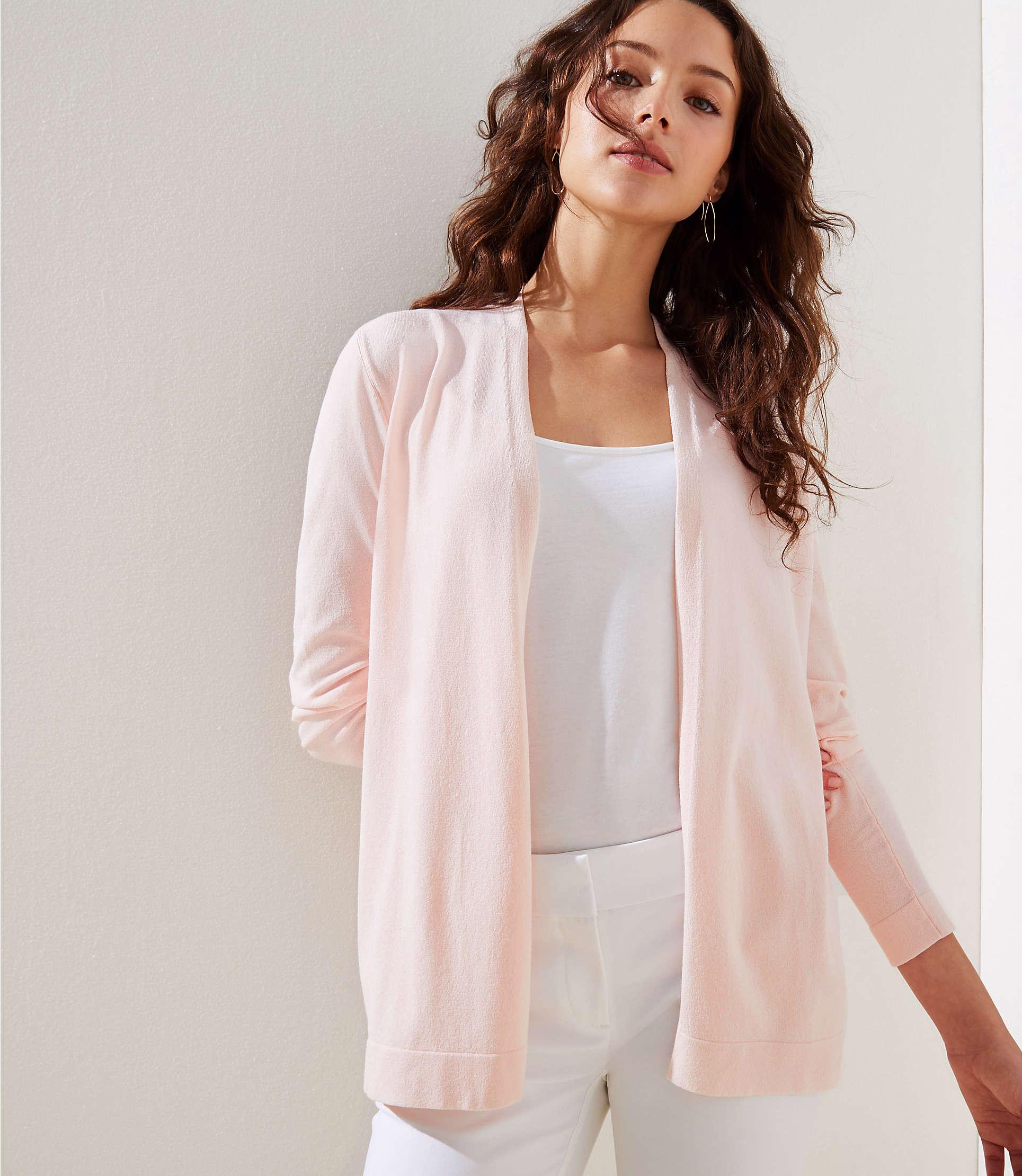loft pink cardigan