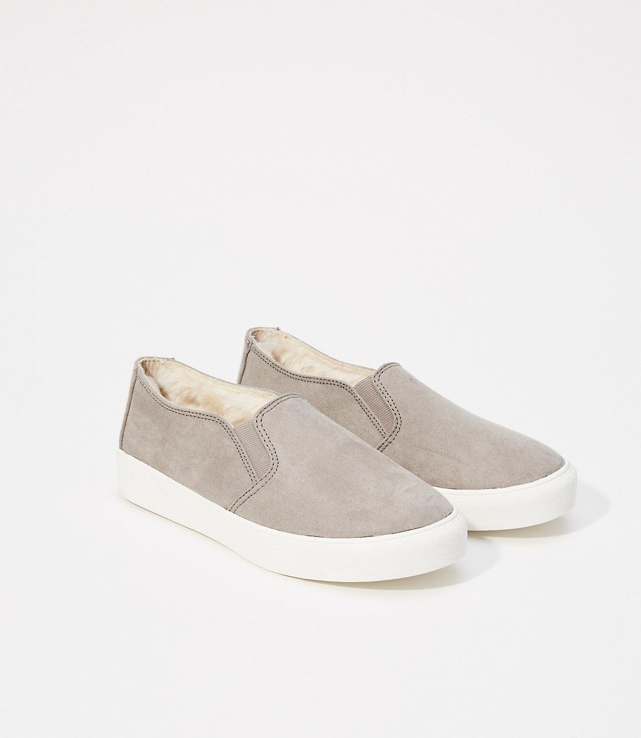 fur lined slip on trainers