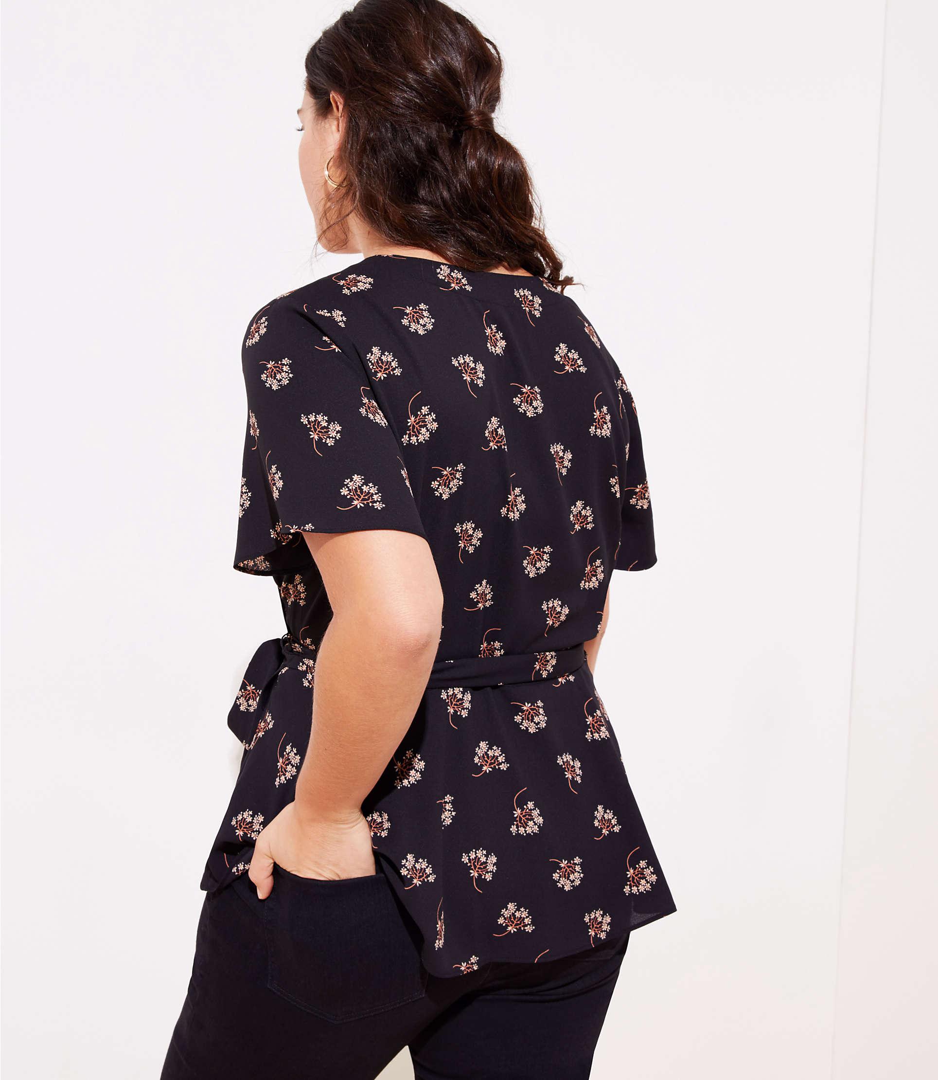 loft floral wrap top