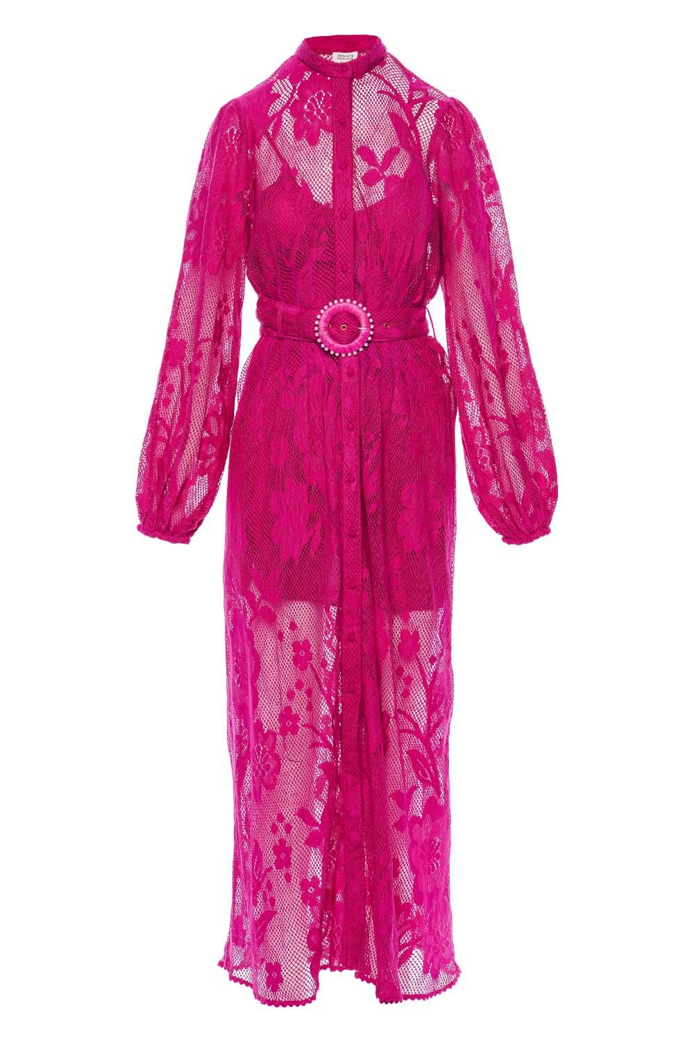 Hemant & Nandita Nysa Belted Maxi Dress in Pink | Lyst