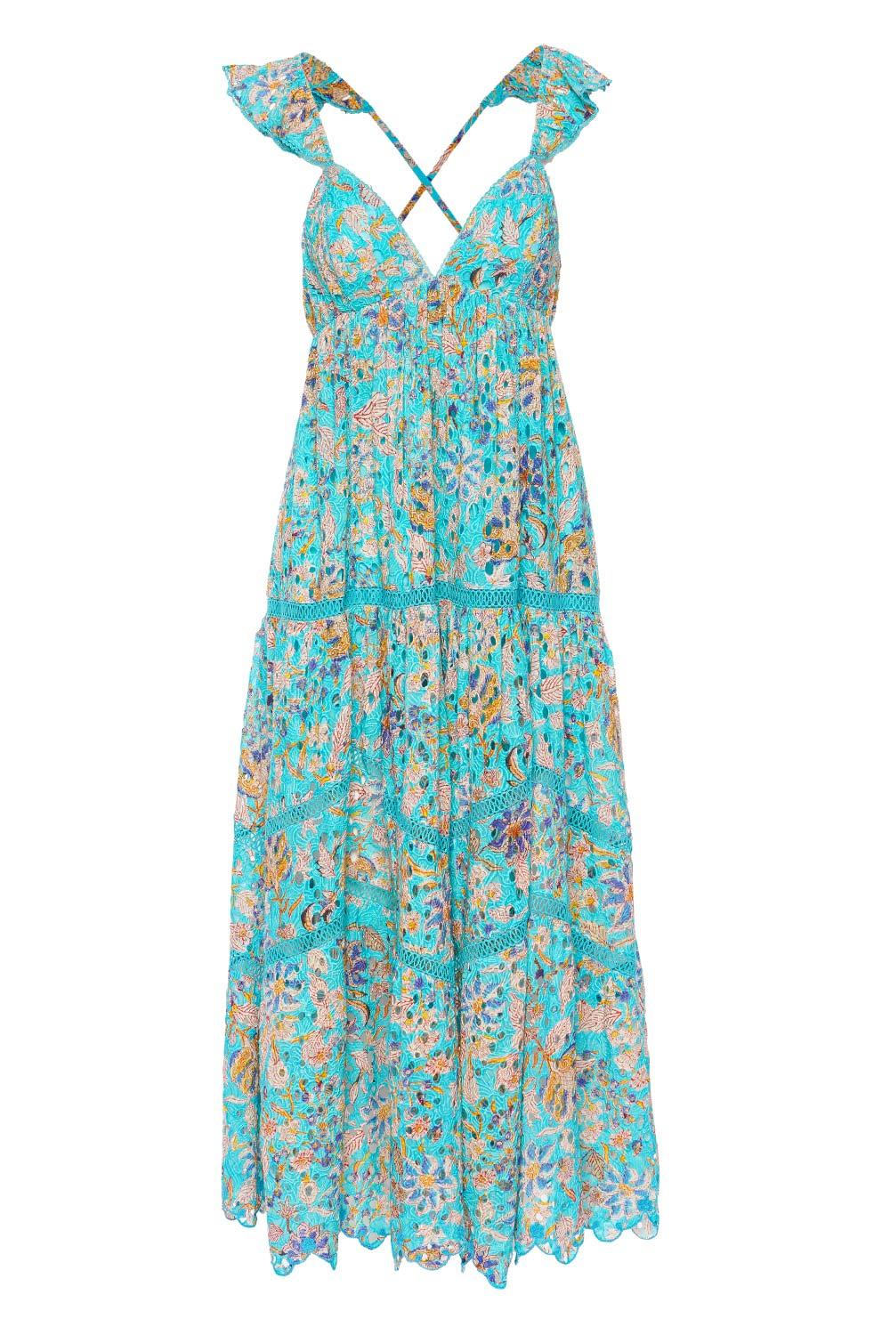 Hemant & Nandita Lyna Floral Maxi Dress in Blue | Lyst