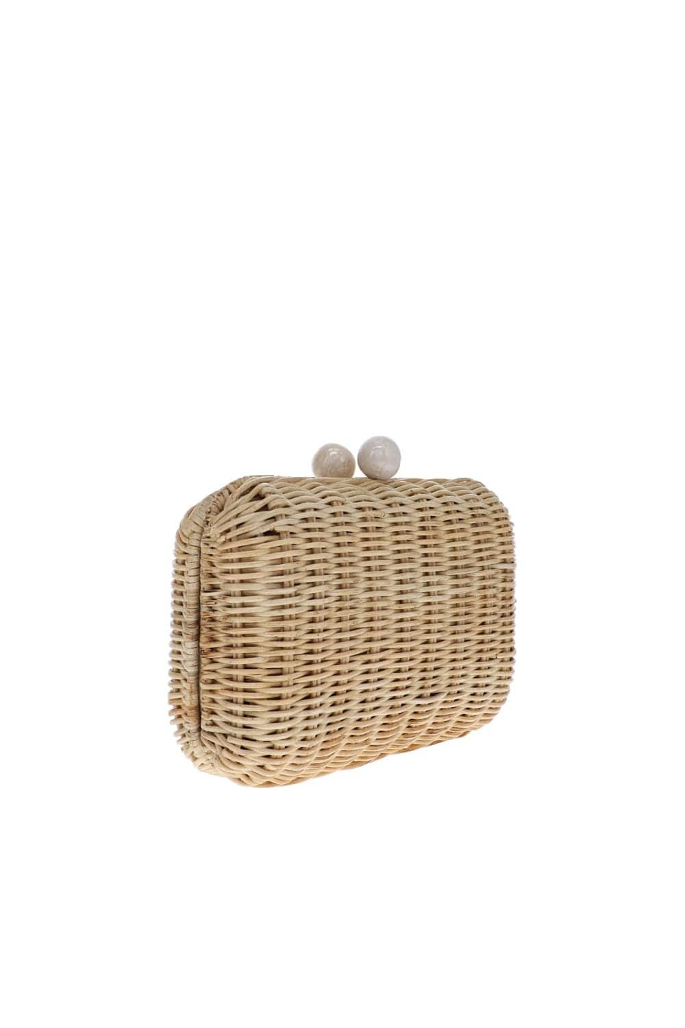 Grace Wicker Straw Clutch Bag