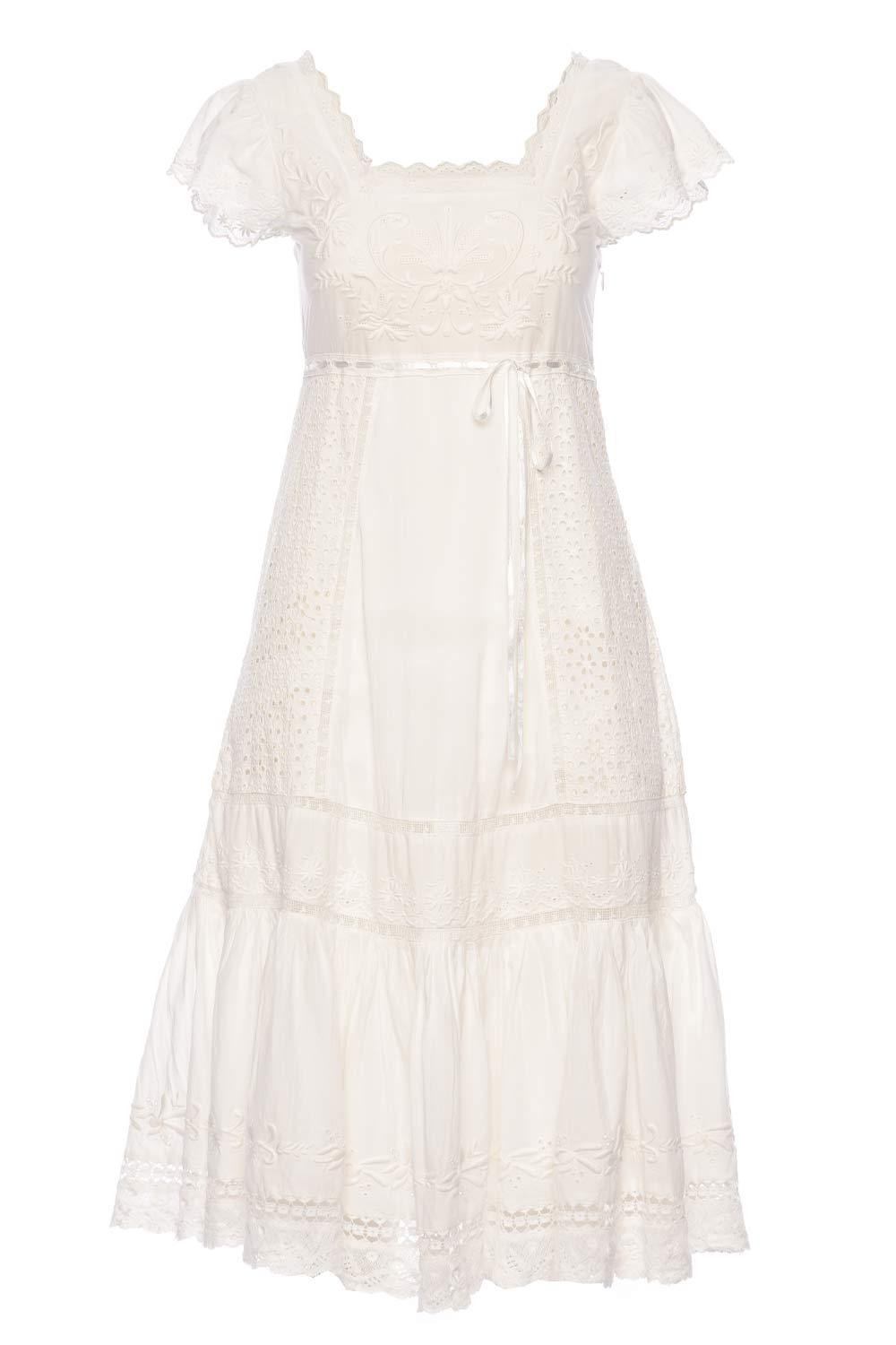 LoveShackFancy Charles Midi Dress in White | Lyst