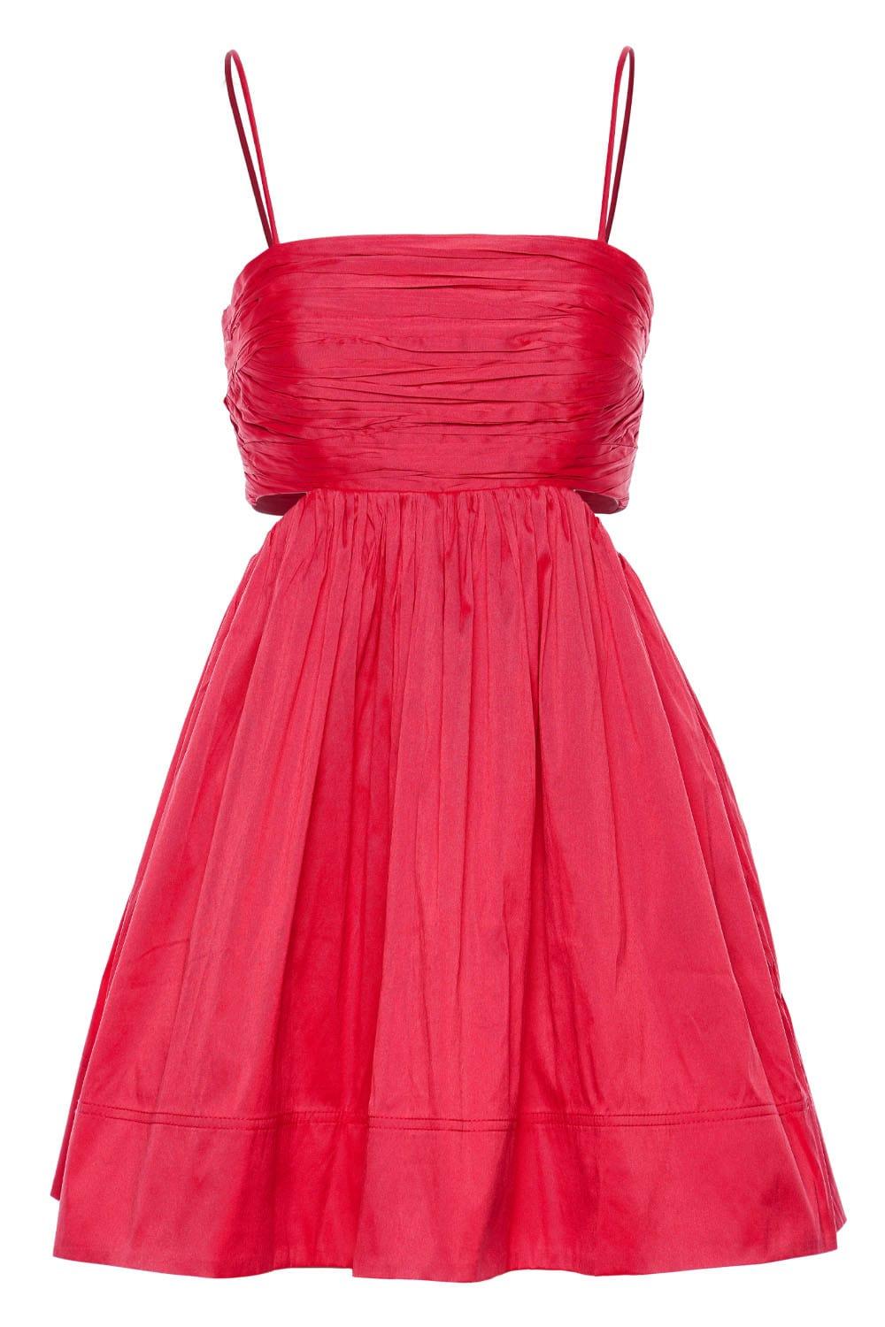 Aje. Liza Ruched Baby Doll Mini Dress in Red Lyst