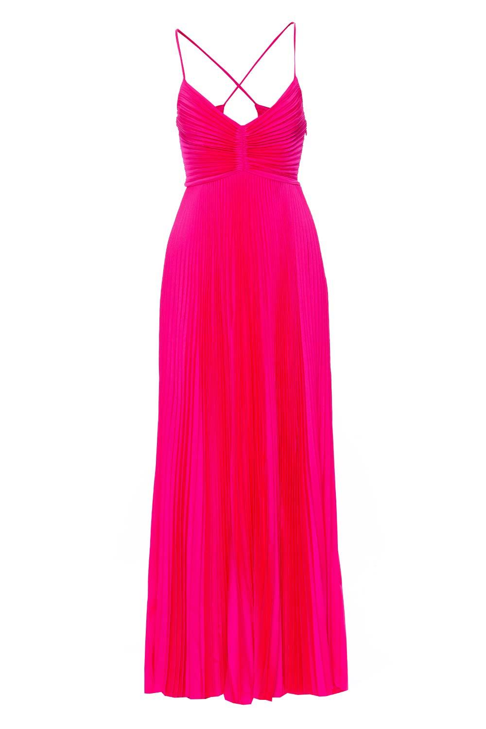 A.L.C. Aries Pleated Satin Maxi Dress in Pink Lyst