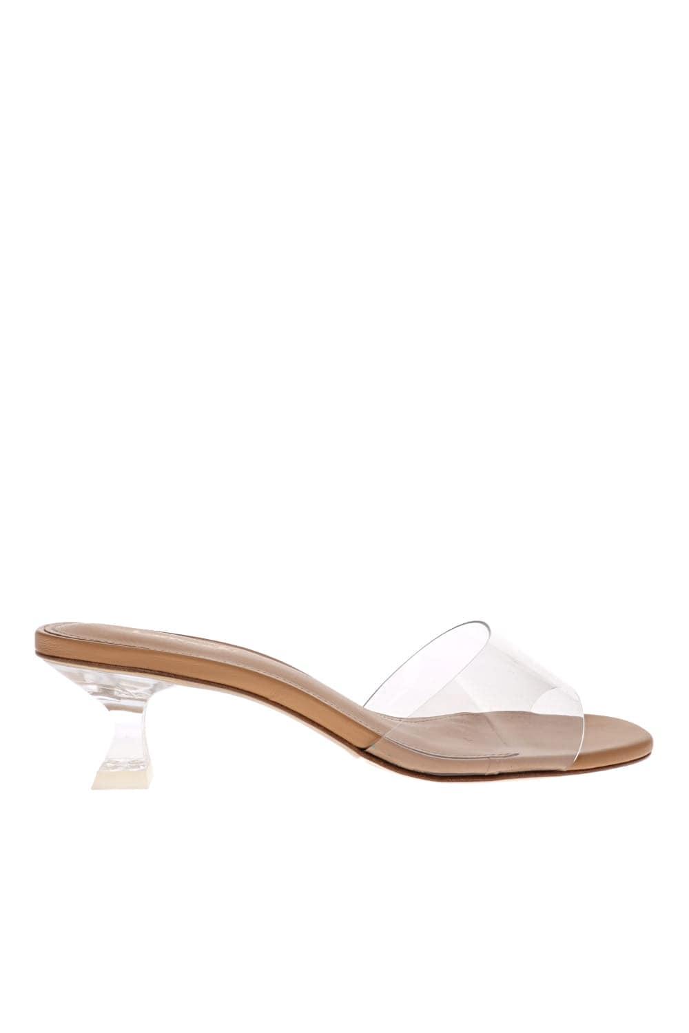 Larroude Leather Vivi Vinyl Slide Kitten Heels in White Lyst