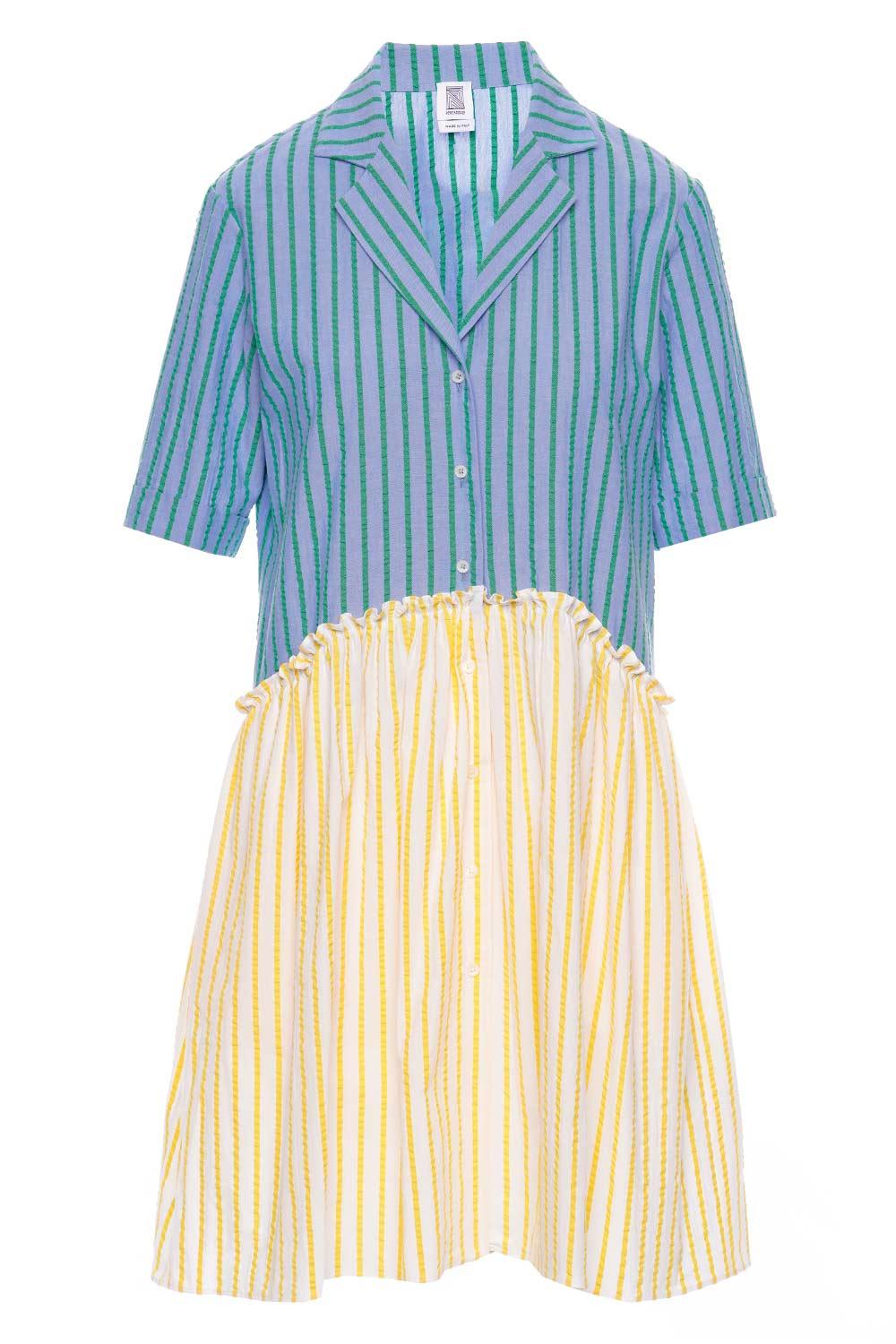 Rosie Assoulin Cotton Striped Gathered 