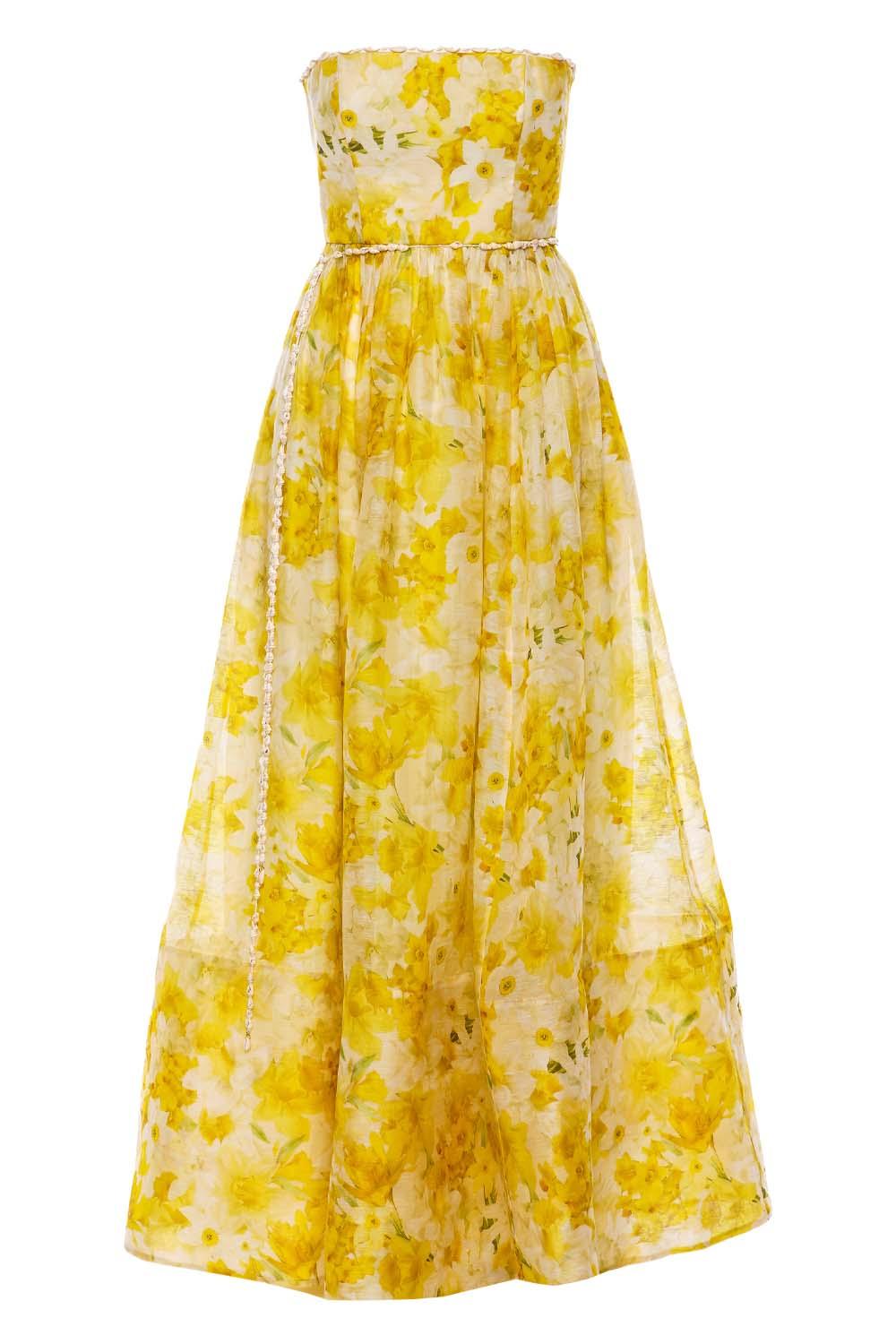 Zimmermann Wonderland Daffodil Shell Strapless Gown in Yellow | Lyst
