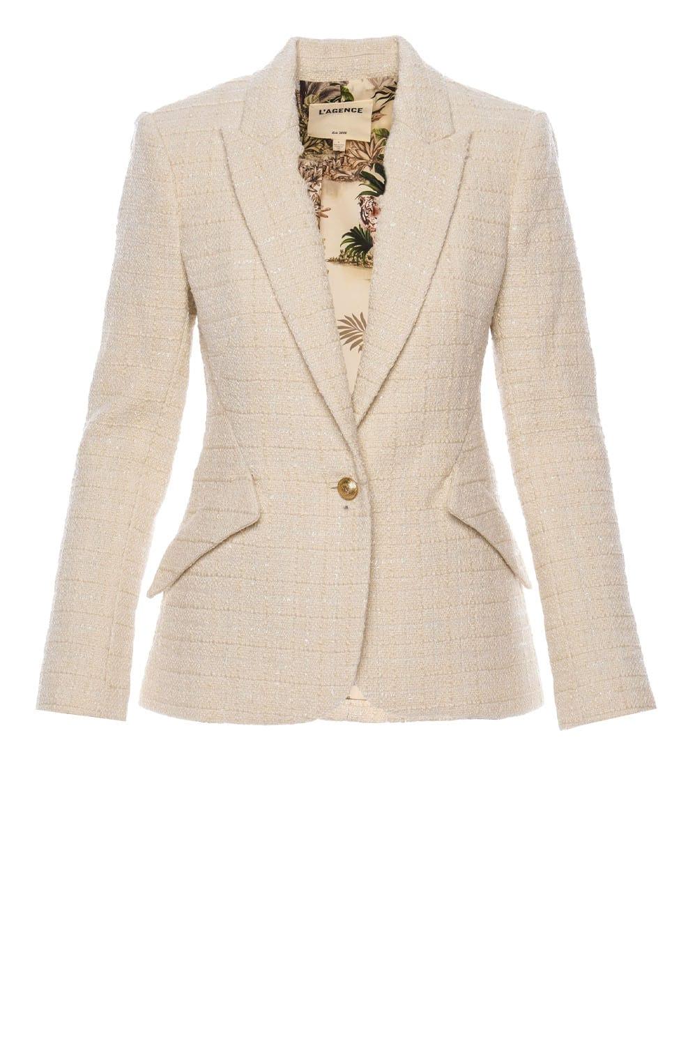L'Agence Chamberlain Ecru Vintage Safari Blazer in Natural Lyst