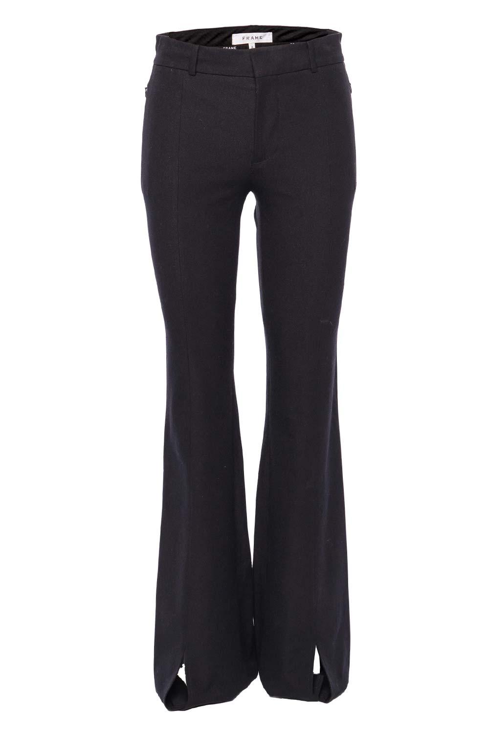 FRAME Le High Split Front Trousers in Blue | Lyst