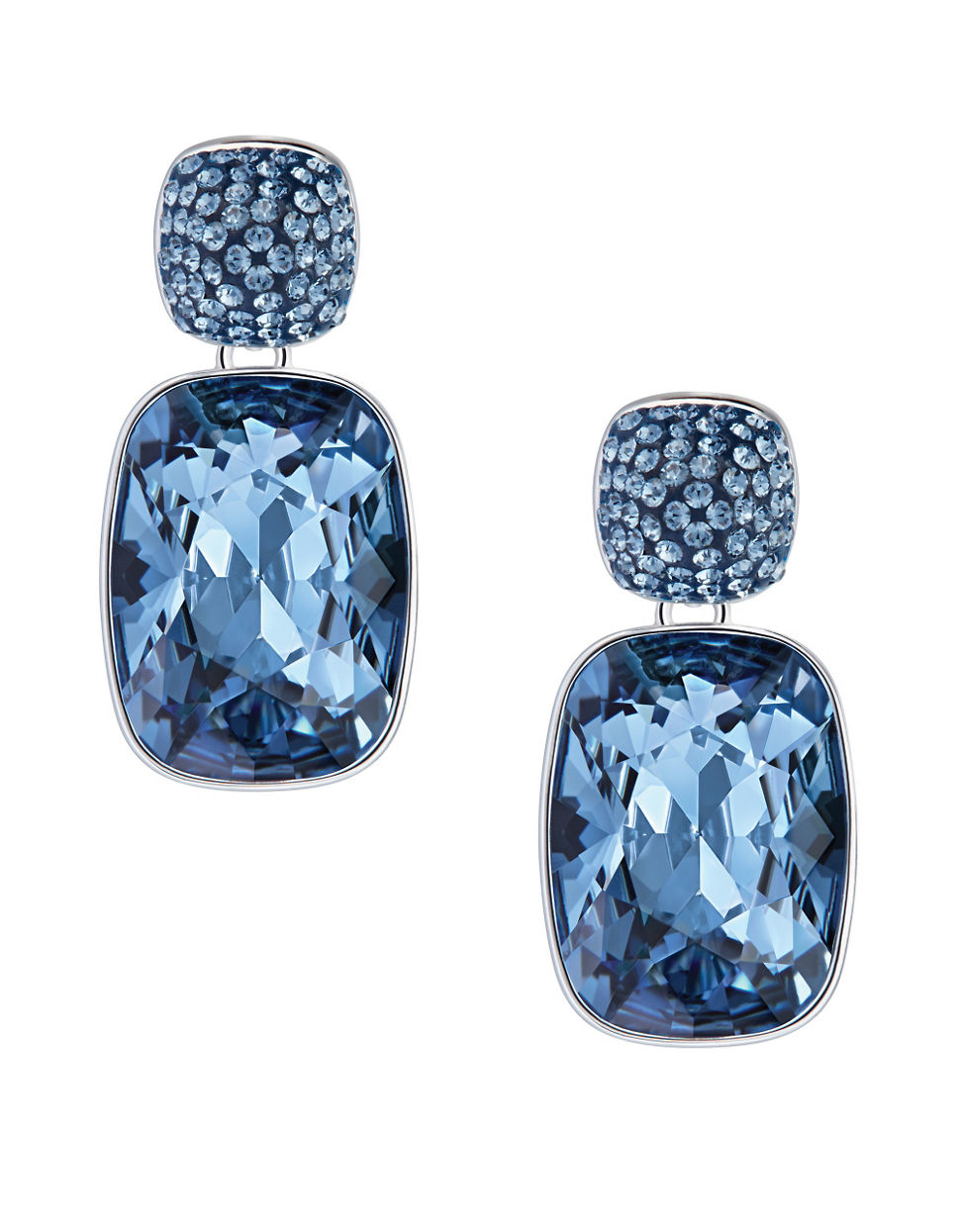 Blue Swarovski Crystal Earrings Trinity Dark Indigo Blue Swarovski Crystal Earrings Empire Drop In Lyst