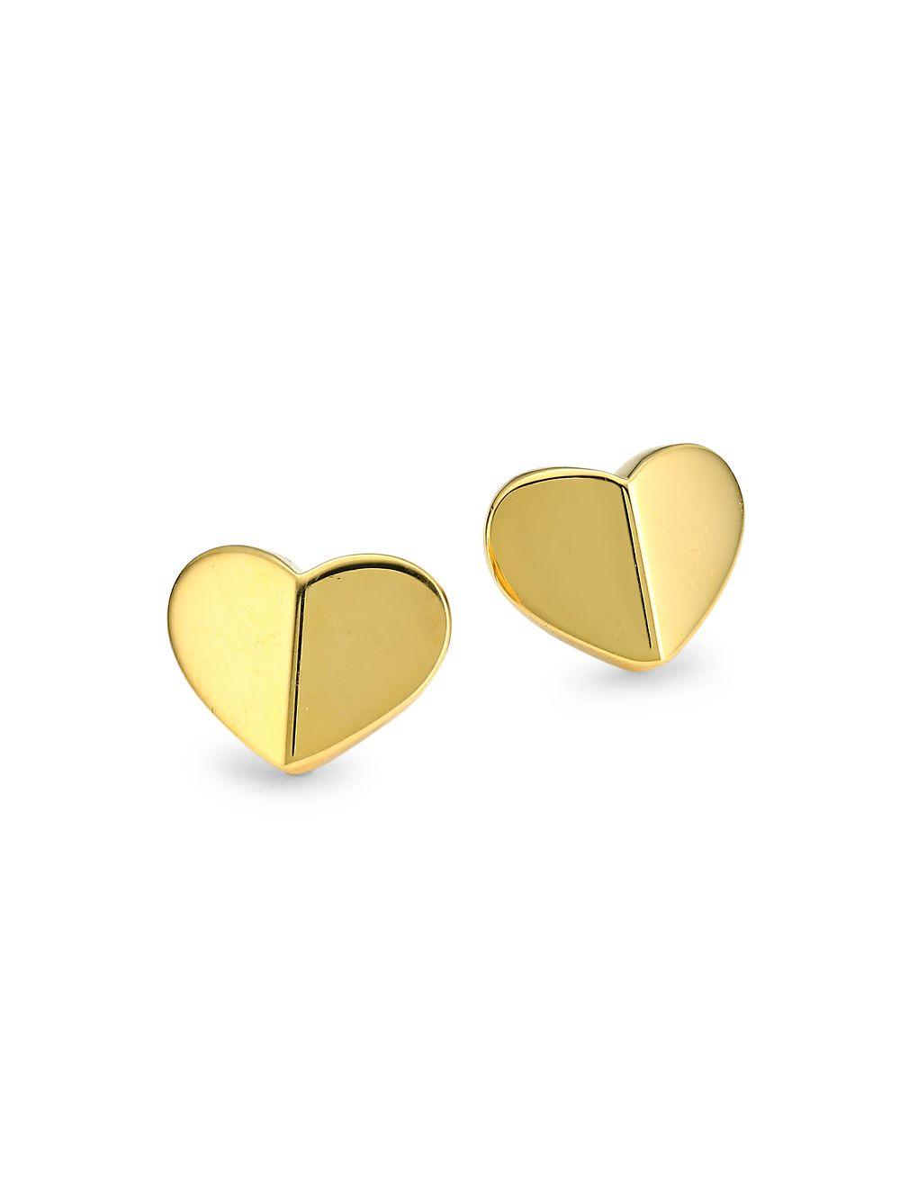 Kate Spade Heritage Spade Small Heart Stud Earrings in Gold (Metallic