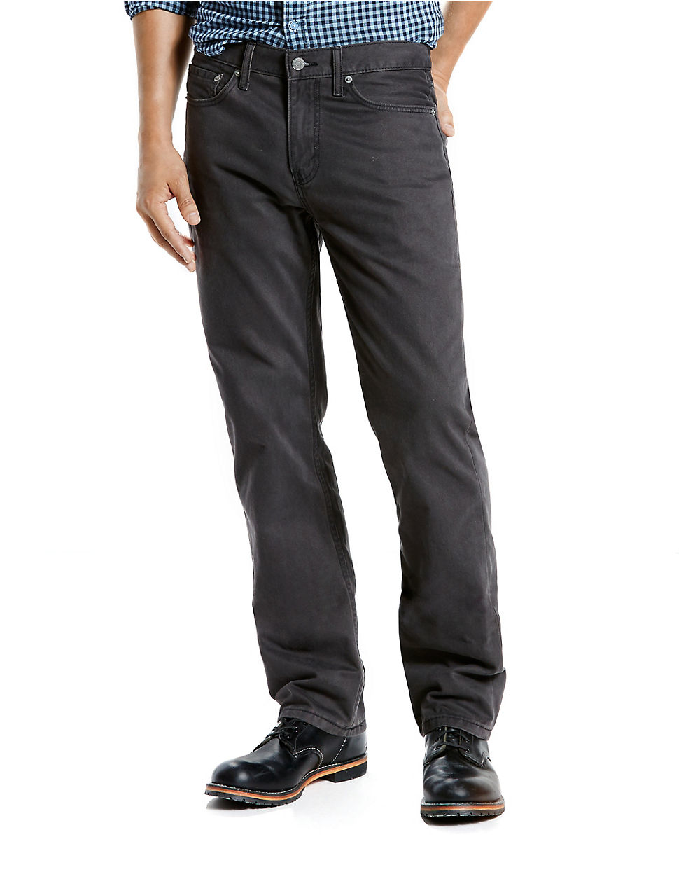 Levi's 514 Straight Fit Graphite Twill Jeans in Gray for Men | Lyst
