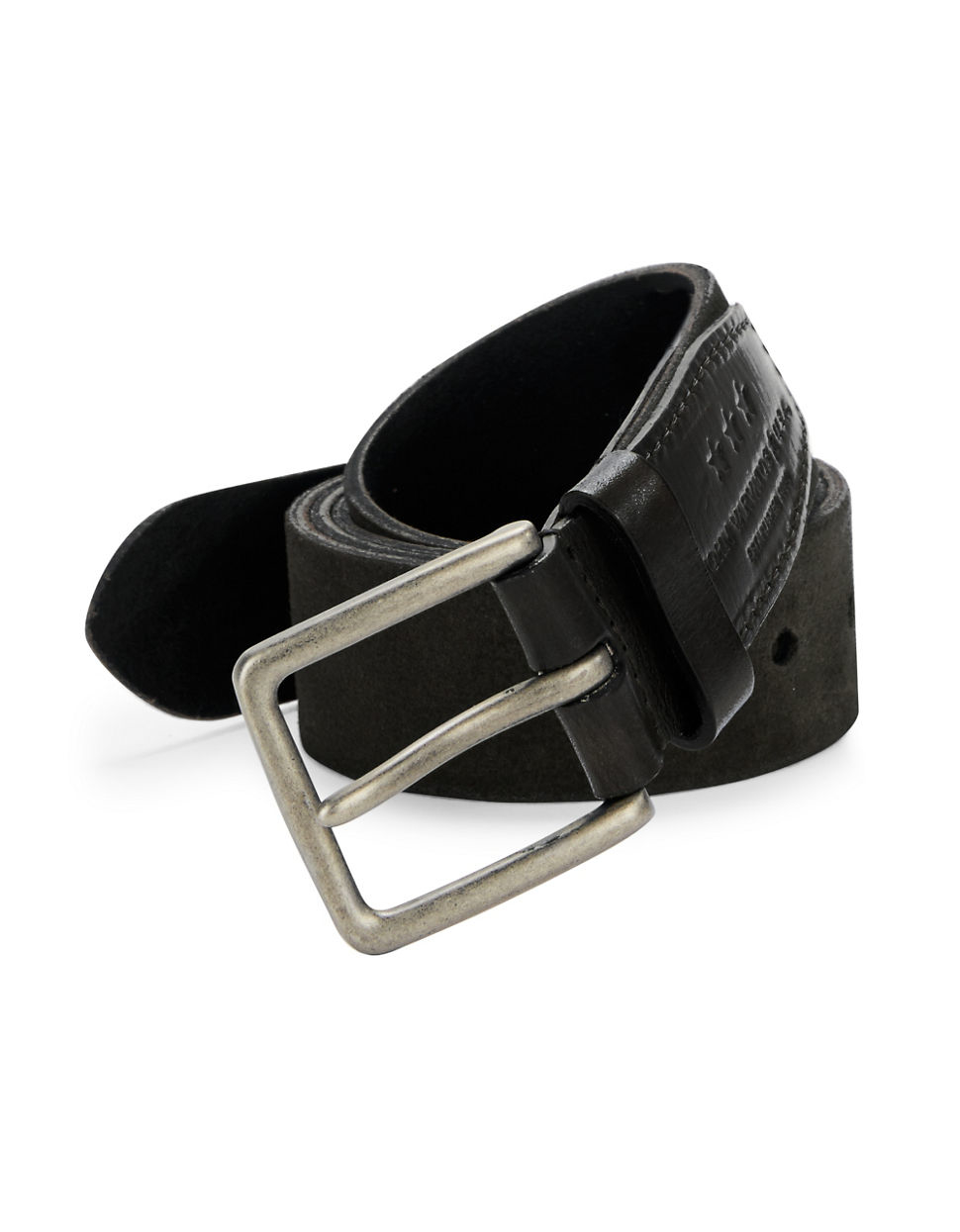 John varvatos Suede Belt in Black for Men Lyst