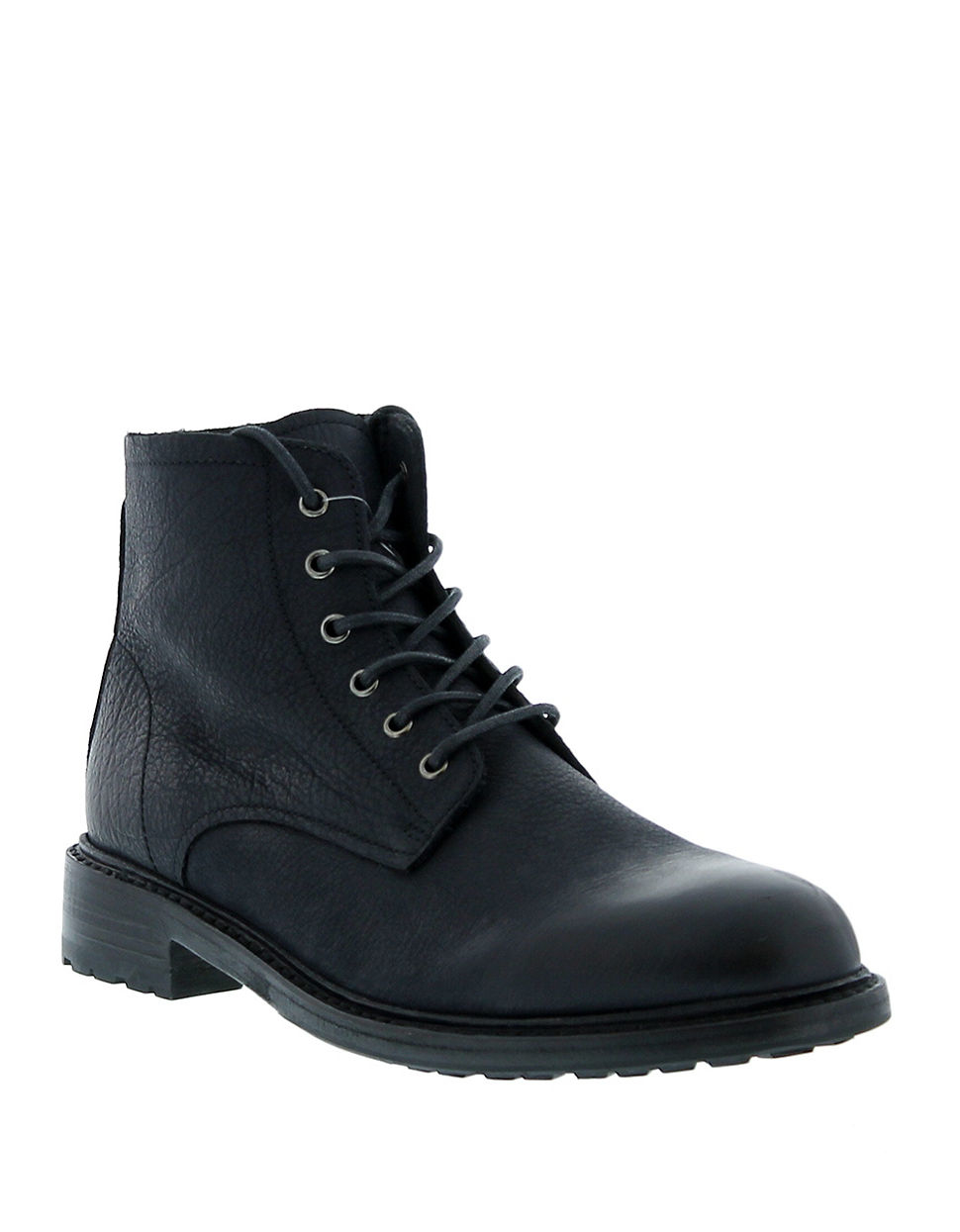 Lyst - Blackstone Leather Lace Up Boots in Black