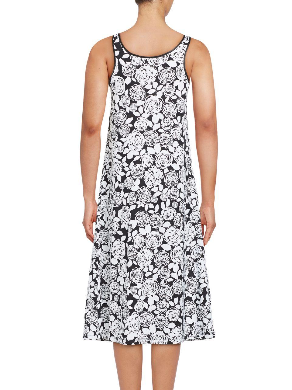 Lord & taylor Floral-print Sleeveless A-line Dress in White | Lyst