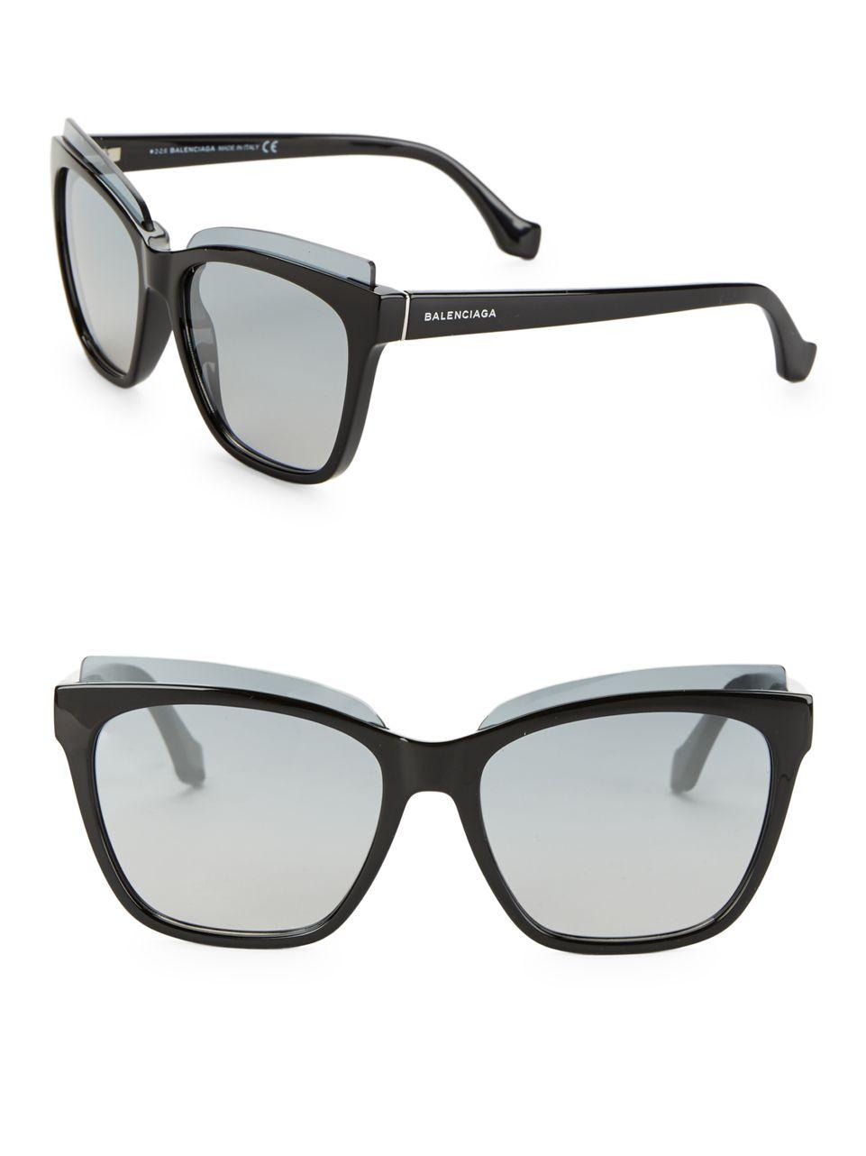 Lyst Balenciaga 58mm Injected Square Sunglasses in Black