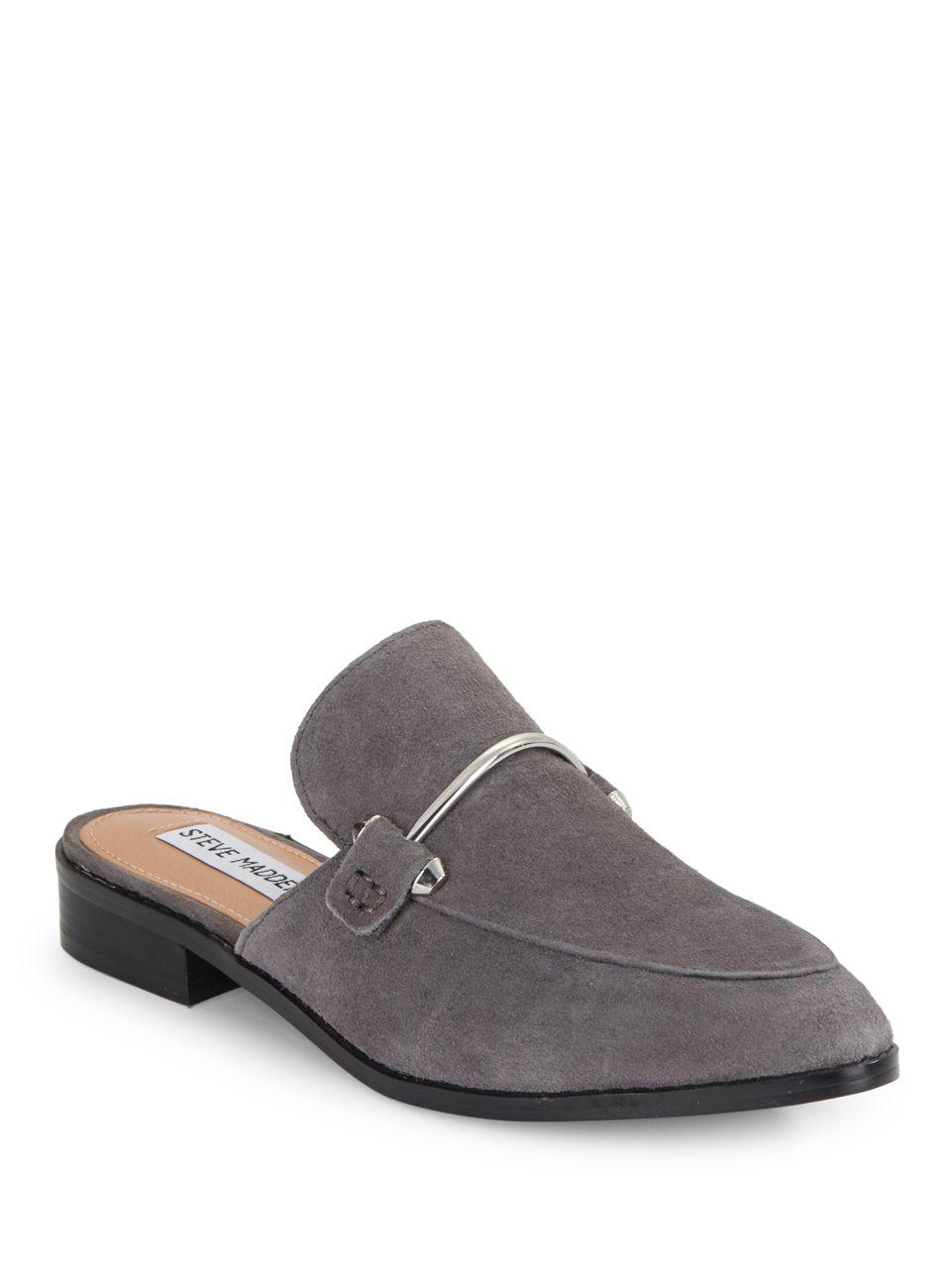 Steve Madden Laaura Suede Mules in Grey (Gray) Lyst