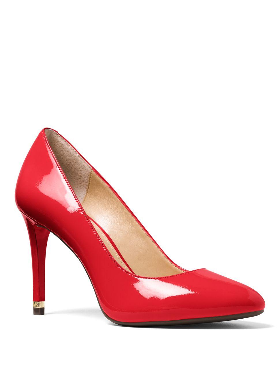 Michael michael kors Ashby Patent-leather Pumps in Red | Lyst