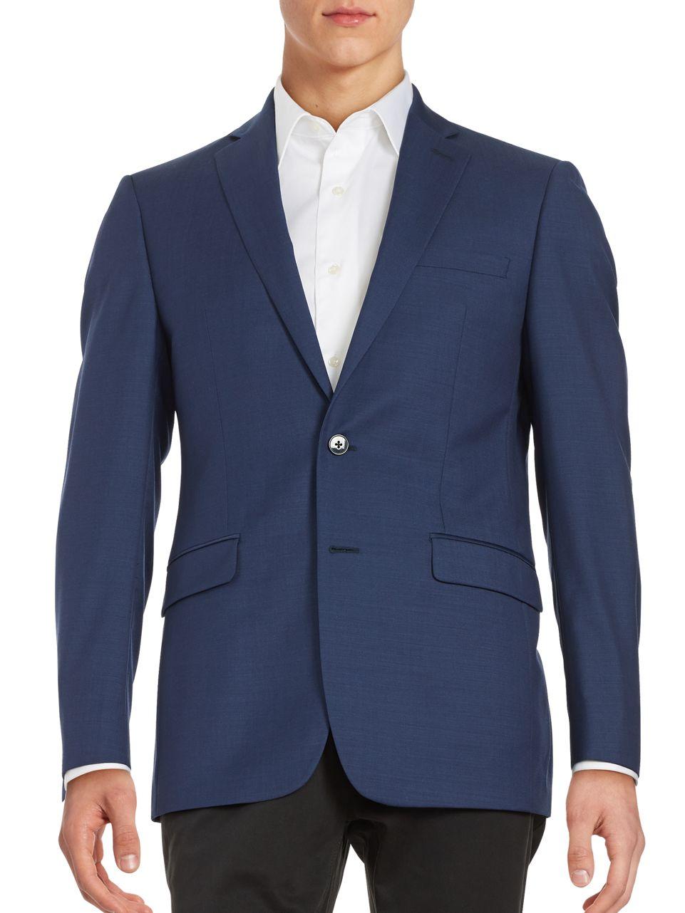 Lyst - Calvin Klein Two-button Wool Jacket in Blue for Men