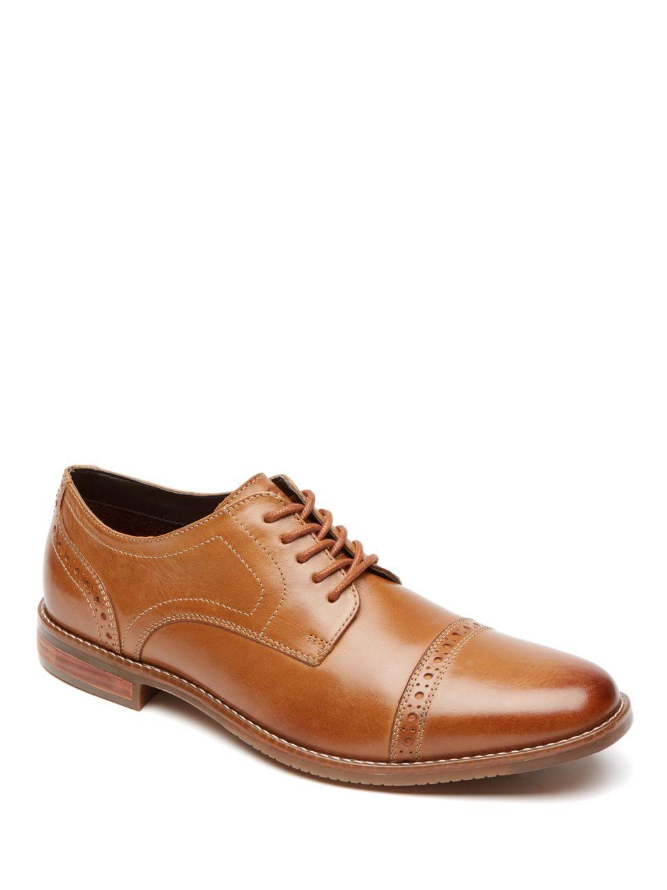 Lyst - Rockport Style Purpose Cap Toe Leather Shoes in Brown for Men