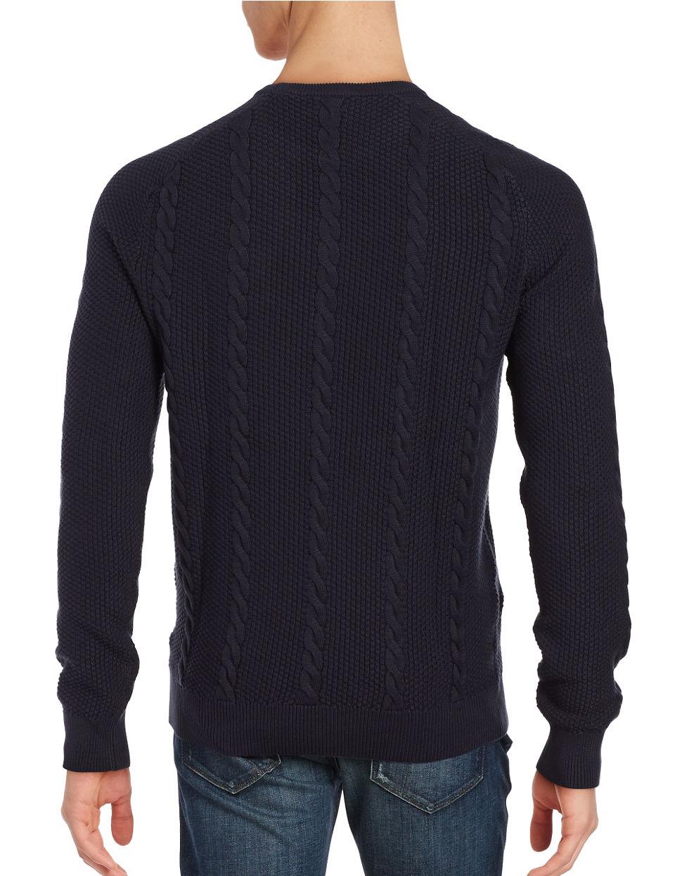 Lacoste Wool Full Zip High Collar Sweater in Blue for Men - Lyst