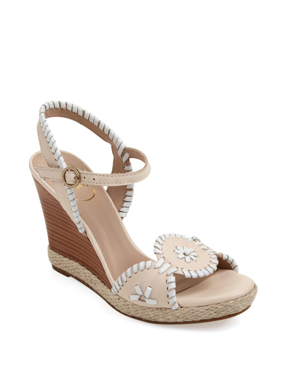 Lyst Jack Rogers Clare Rope Leather Wedge Sandals in Natural