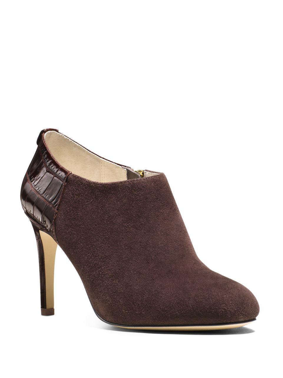 MICHAEL Michael Kors Sammy Suede And Crocodile-embossed Ankle Boots in ...