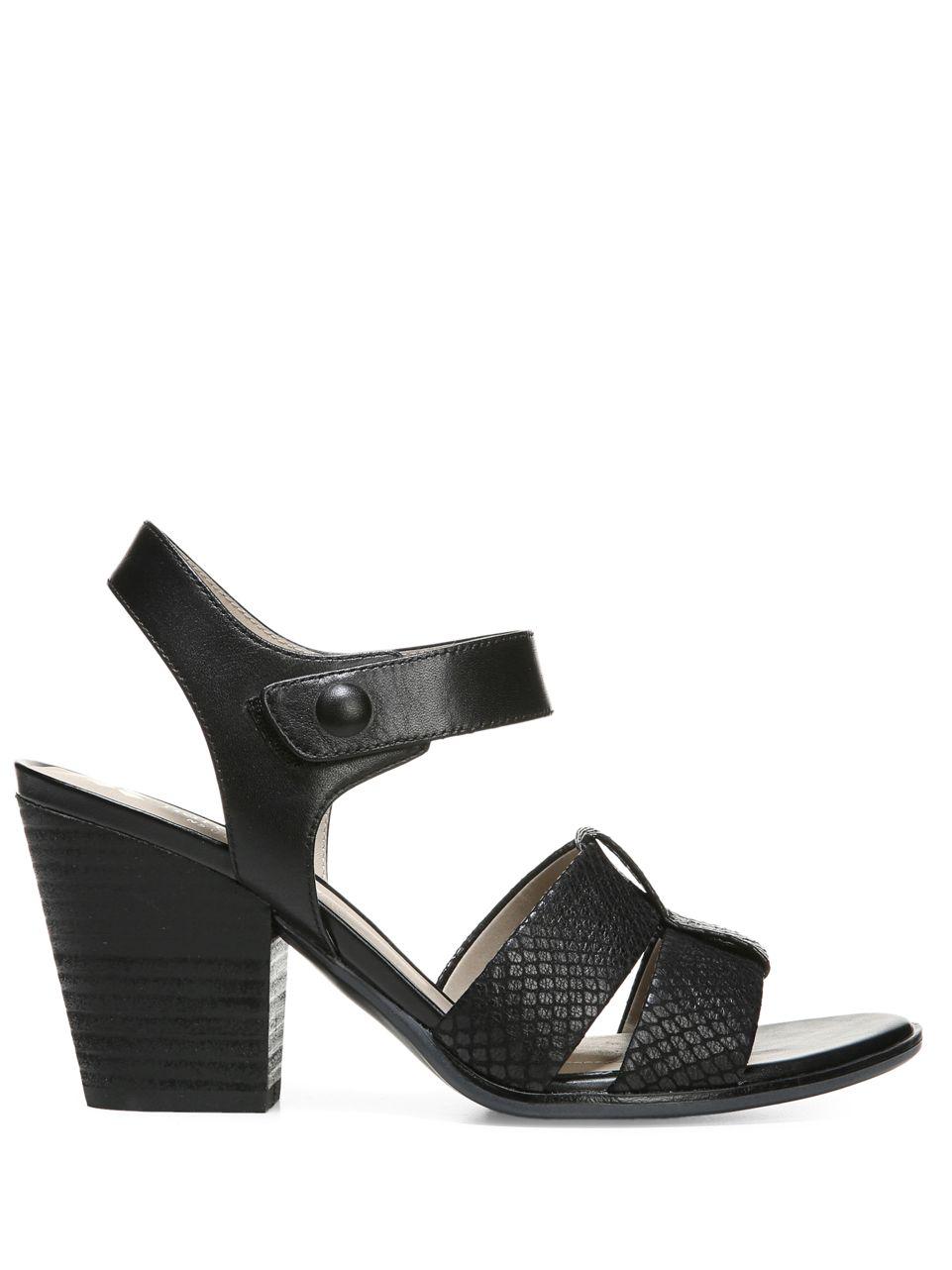 Lyst - Naturalizer Yolanda Leather Block Heel Sandals in Black