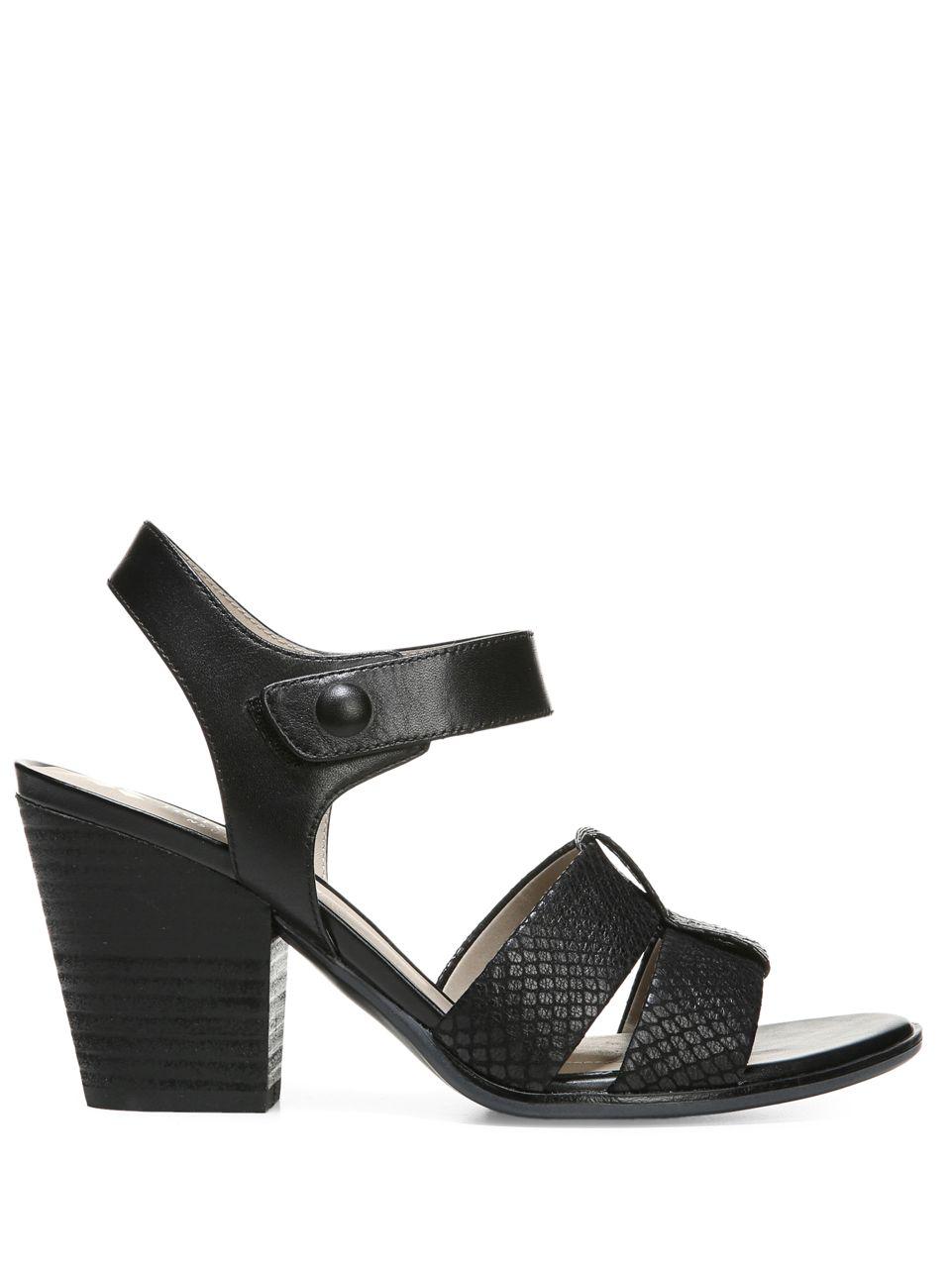 Lyst Naturalizer Yolanda Leather Block Heel Sandals in Black
