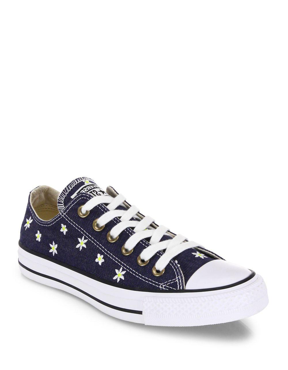 Converse Canvas Women's Chuck Taylor Ox Daisy Print Casual Sneakers ...
