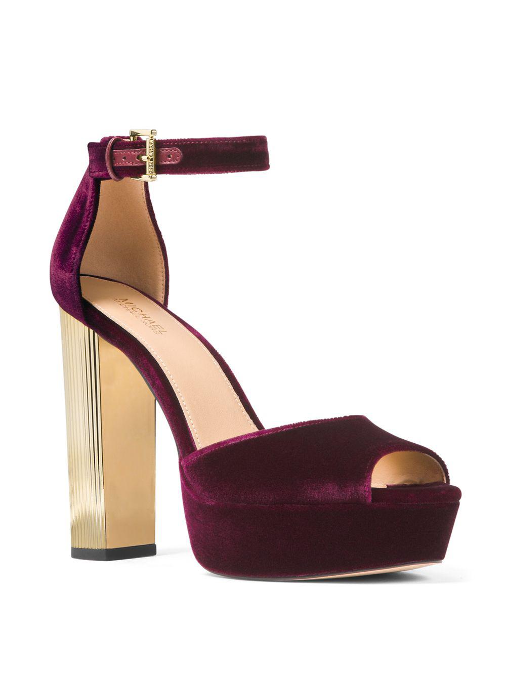 Learner Pioner tema MICHAEL Michael Kors Velvet Women's Paloma Platform Sandals in Oxblood  (Purple) - Lyst