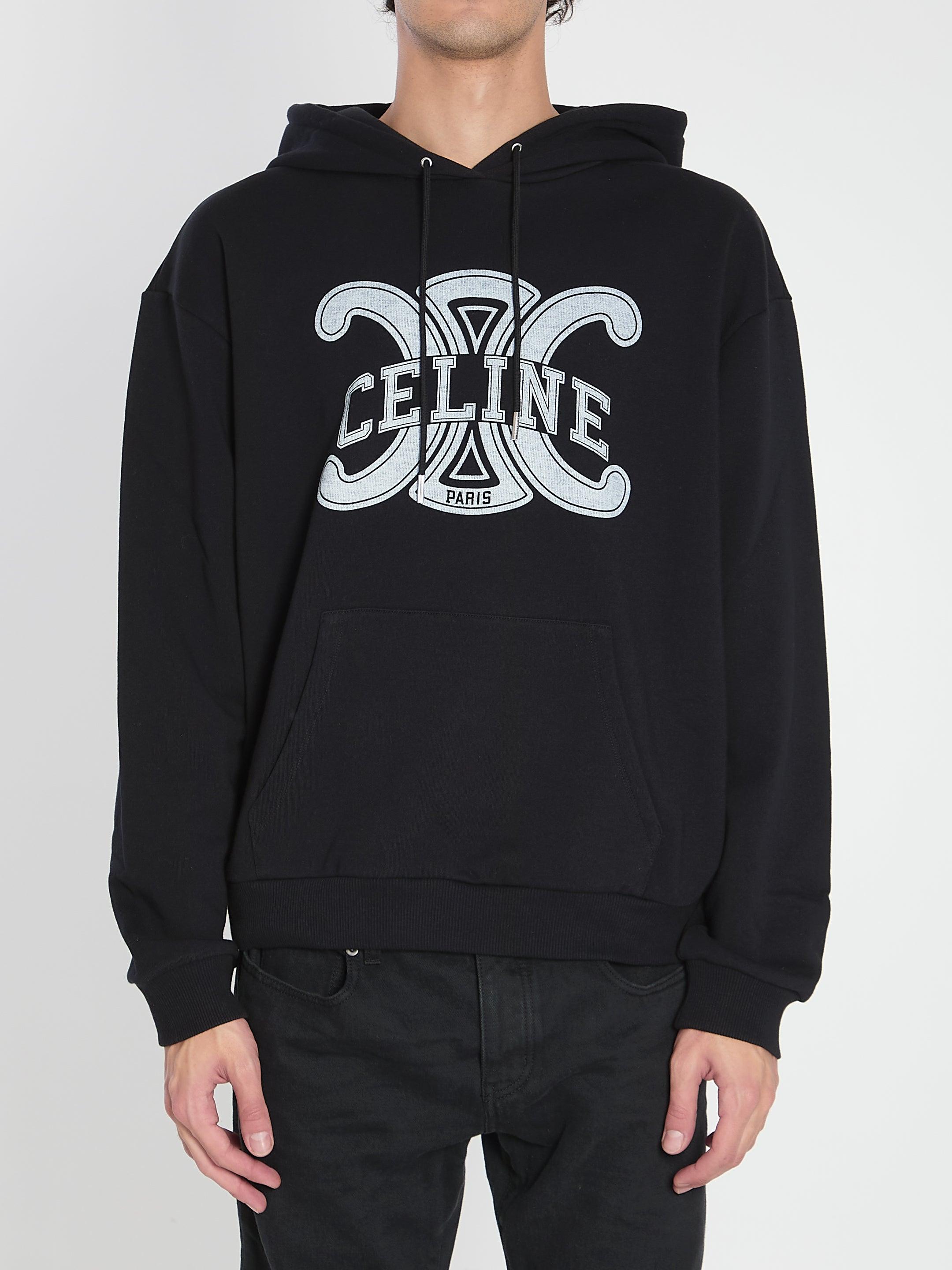 CELINE ブラック フーディー Celine Triomphe Hoodie in Black for Men | Lyst