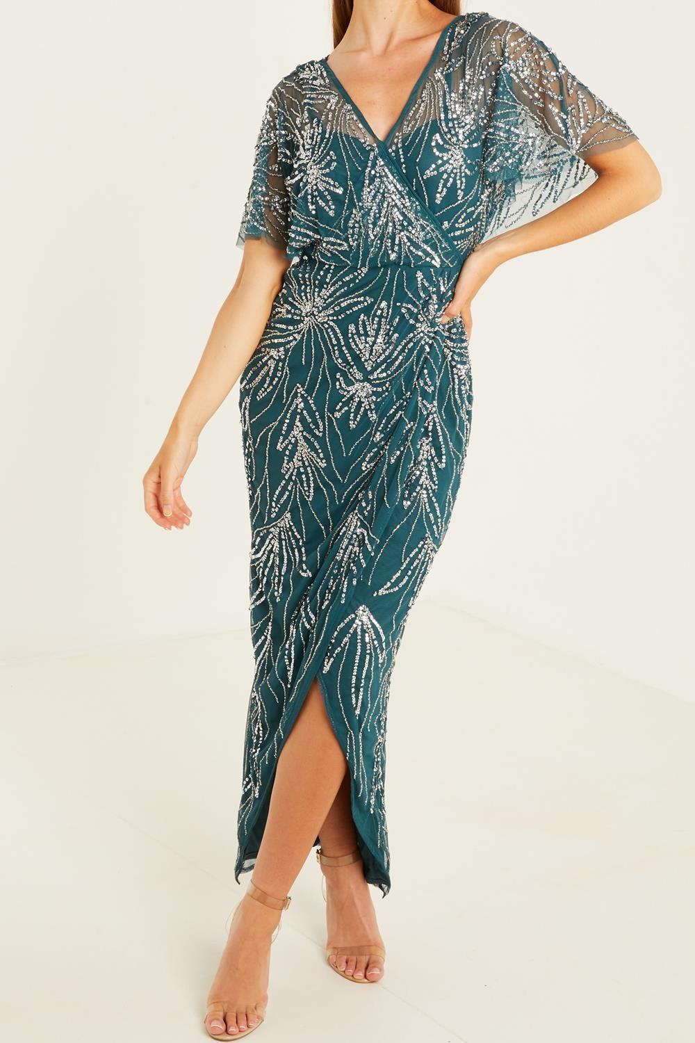 quiz batwing midi dress