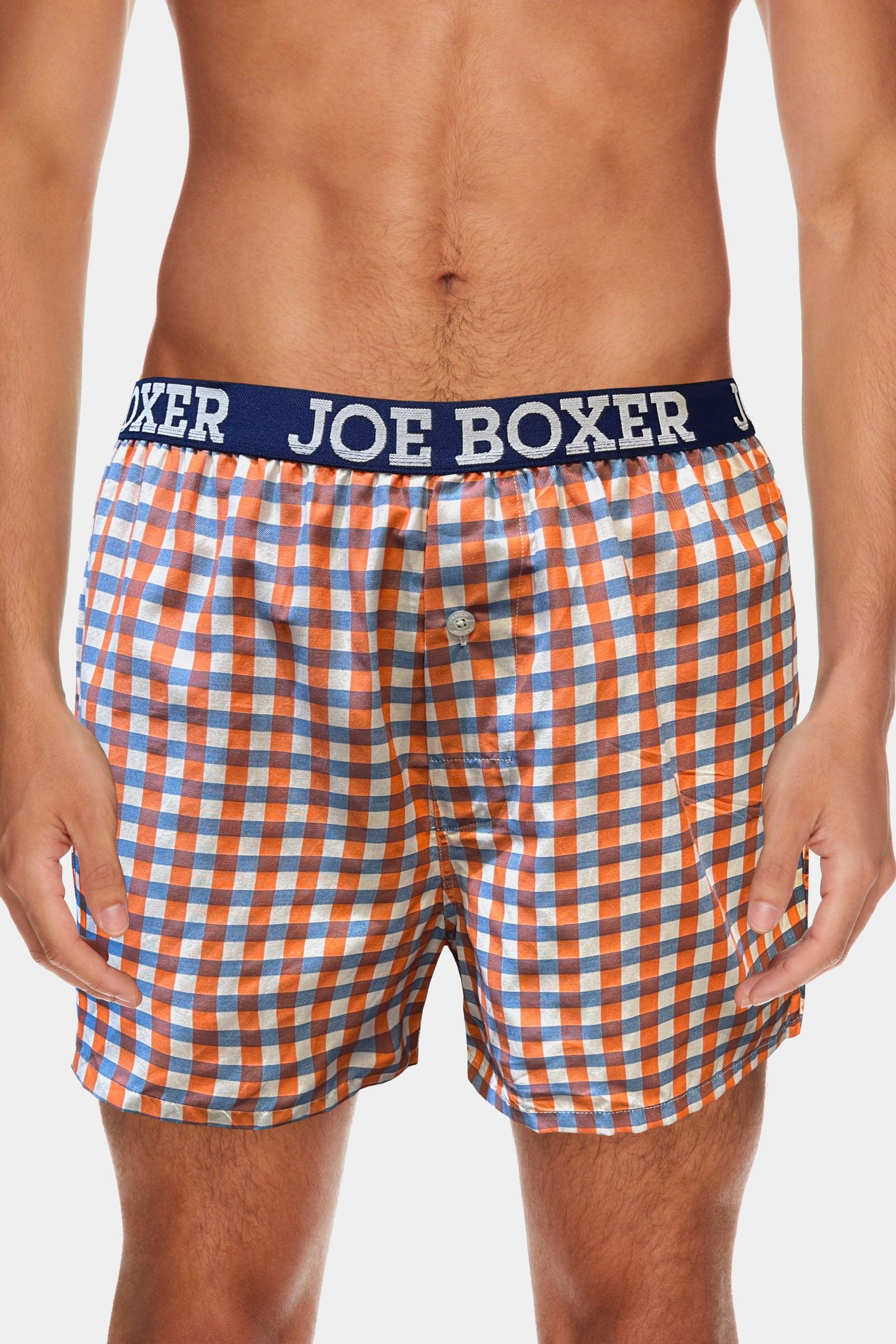 Joe Boxer Iconic Grid Lickies Plaid Woven Boxers 3pack in Blue for Men