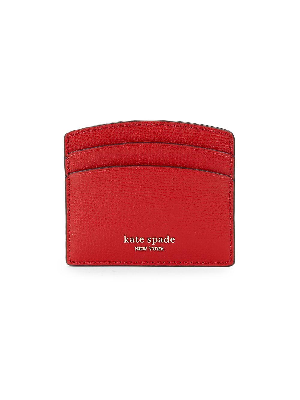 Kate Spade Slyvia Leather Card Holder in Red Lyst