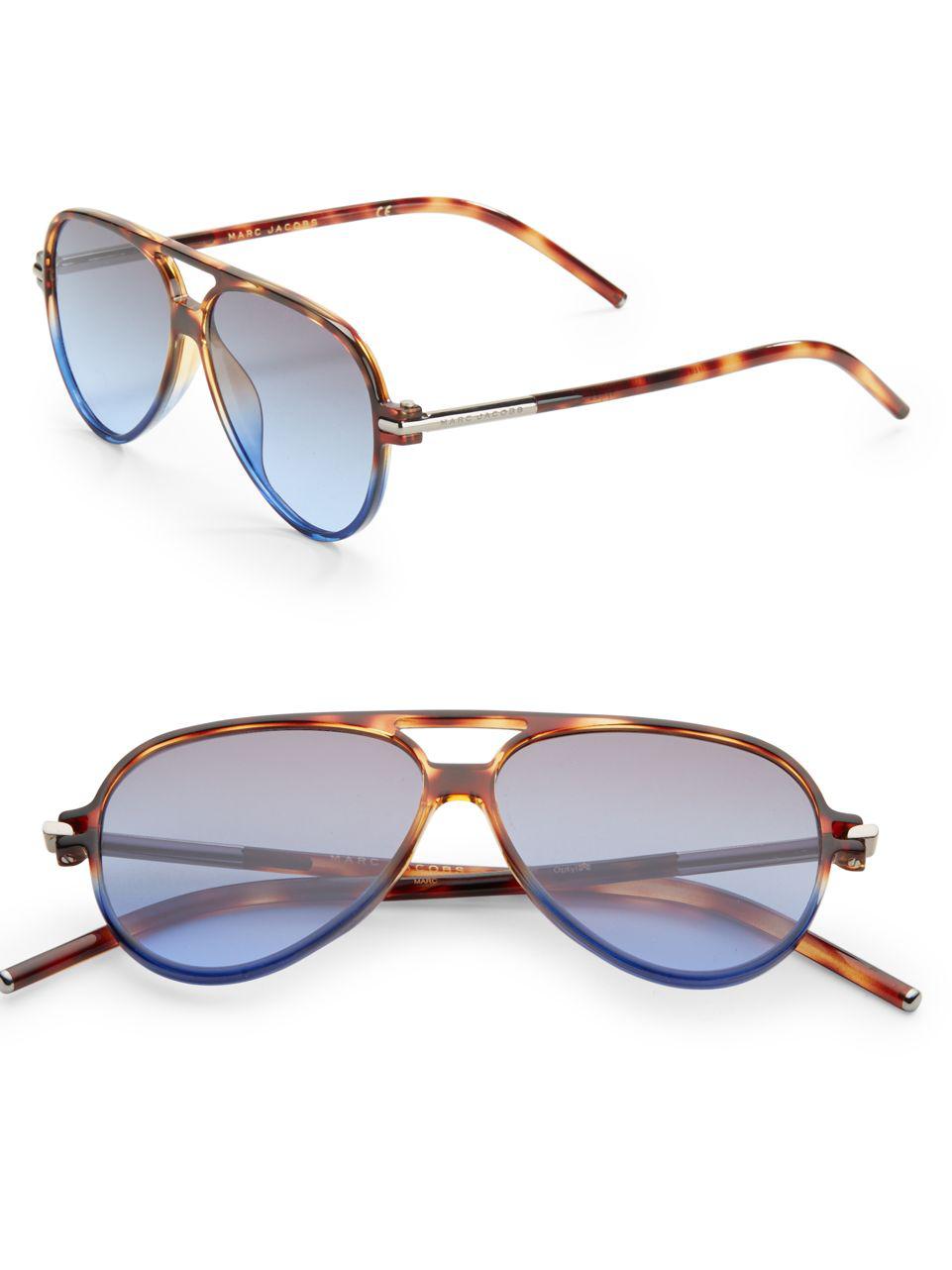 Marc Jacobs 56mm Aviator Sunglasses in Brown Lyst