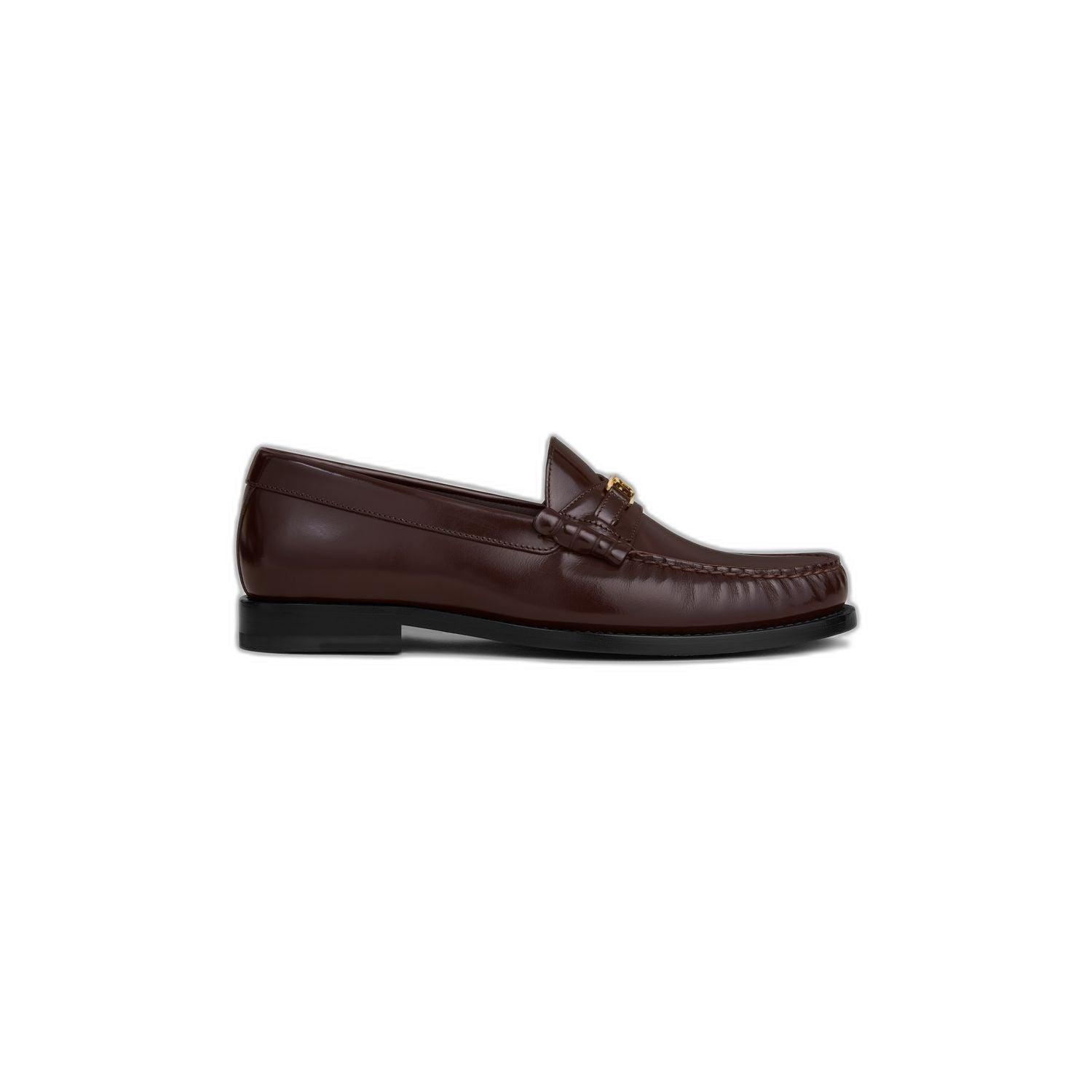 Celine Triomphe Loafers US 10 EU 43 Mens Brown Leather Gold Hardware $950 CELINE Triomphe Embellished Leather Loafers for Men | MR PORTER main image 2